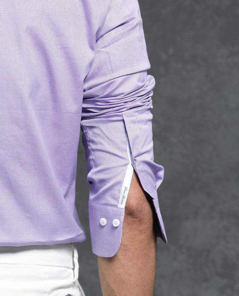 Rare Rabbit Men's Constell Purple Cotton Fabric Full Sleeves Checks Shirt
