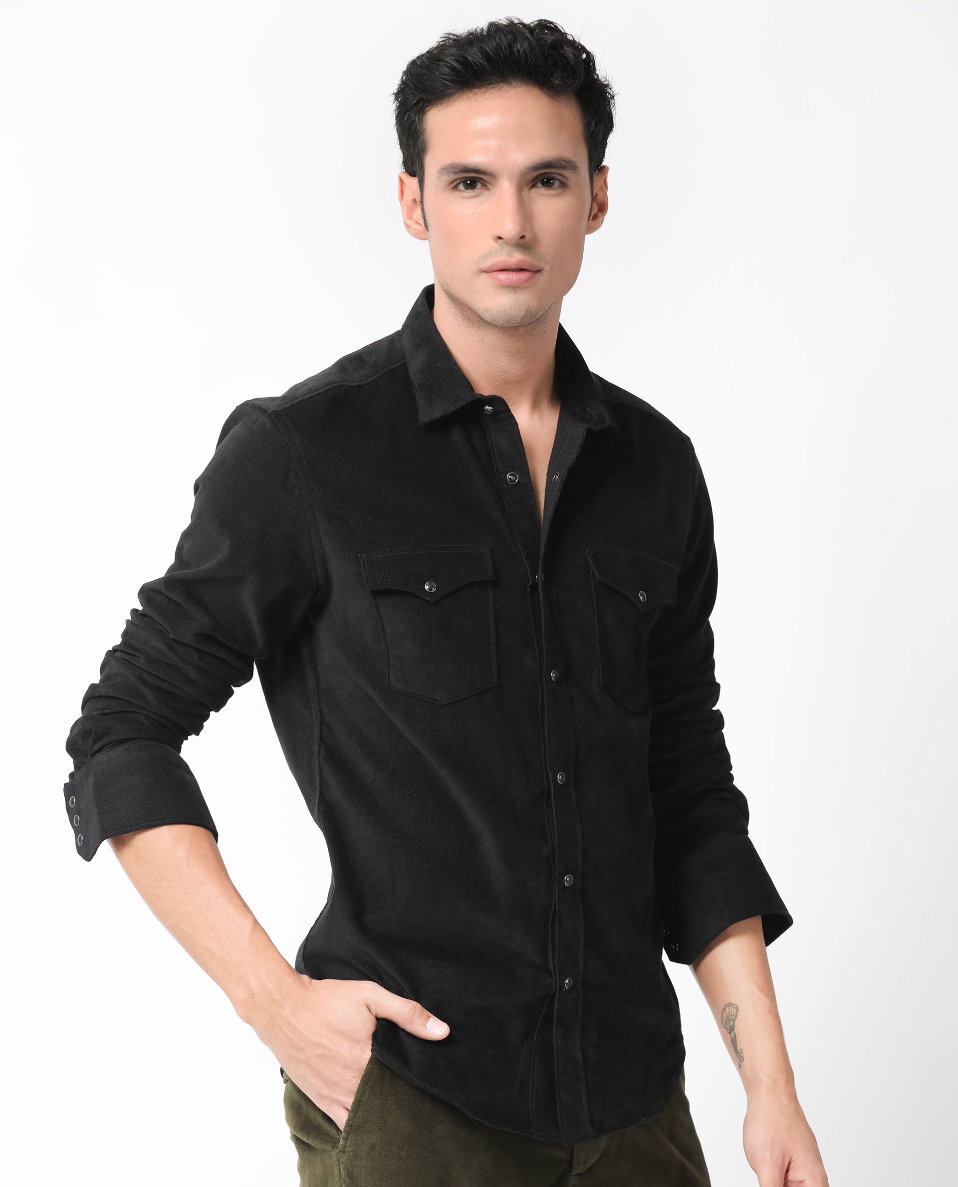 Buy Black Solid Sleeve Curved Hem Pocket T-Shirt from Next Luxembourg