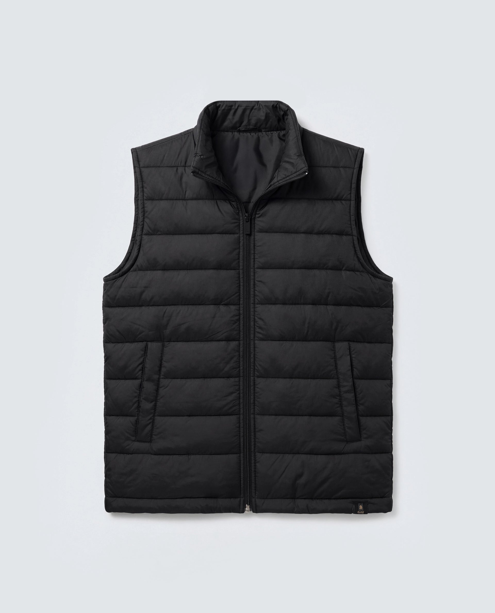 Rare Rabbit Men's Basic Corp Statement Sleeveless Jacket Black Cotton Regular Plain Jacket