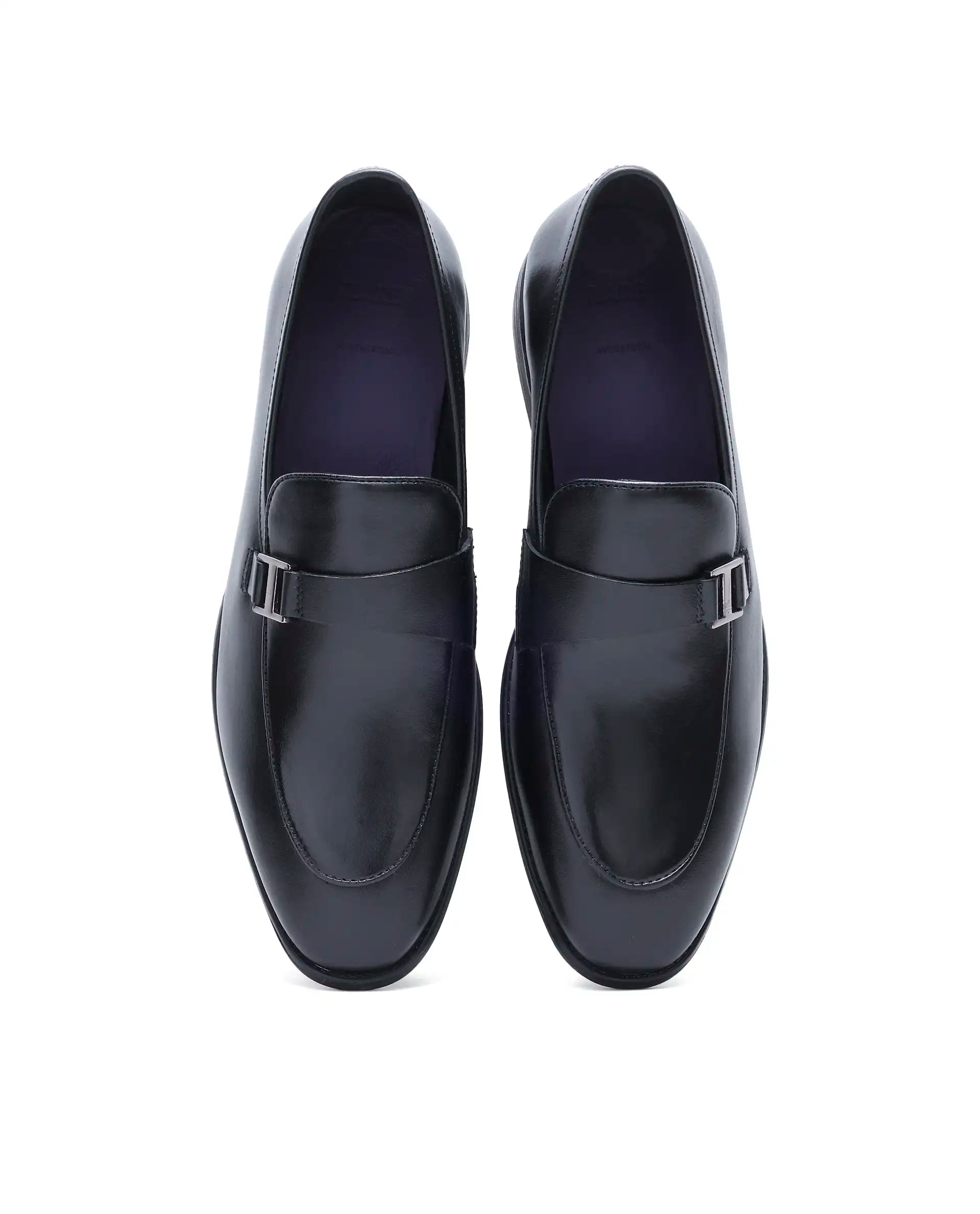 Rare Rabbit Men's Corto Black Leather Mocassin