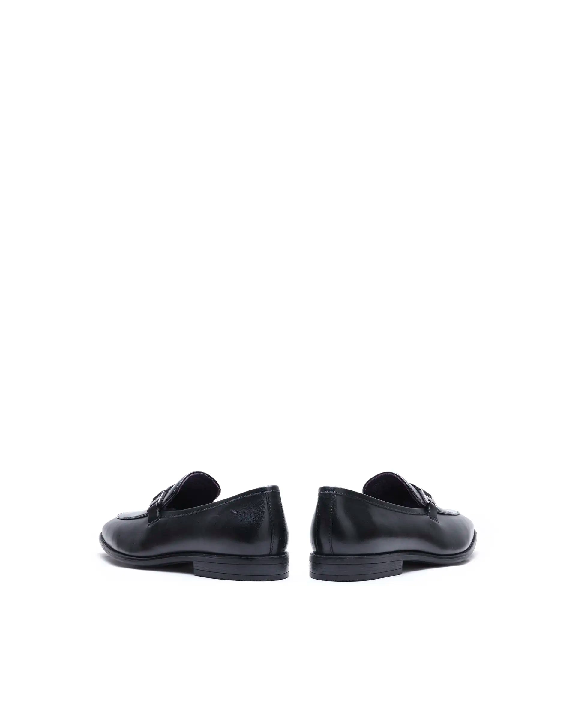 Rare Rabbit Men's Corto Black Leather Mocassin