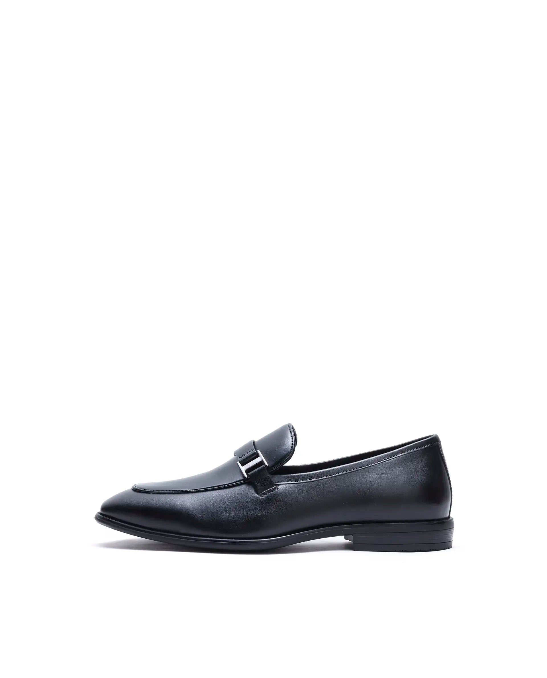Rare Rabbit Men's Corto Black Leather Mocassin