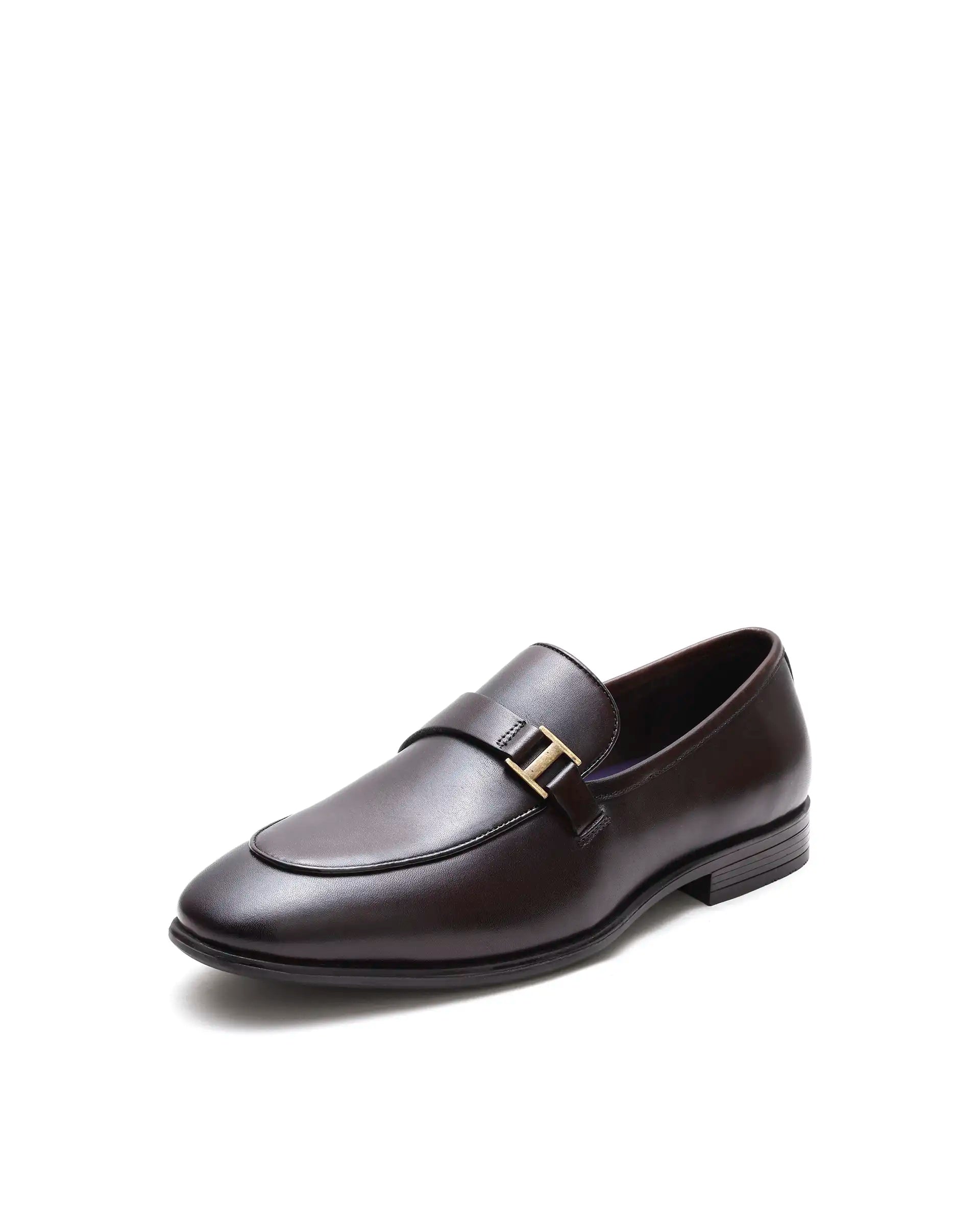 Rare Rabbit Men's Corto Brown Leather Mocassin