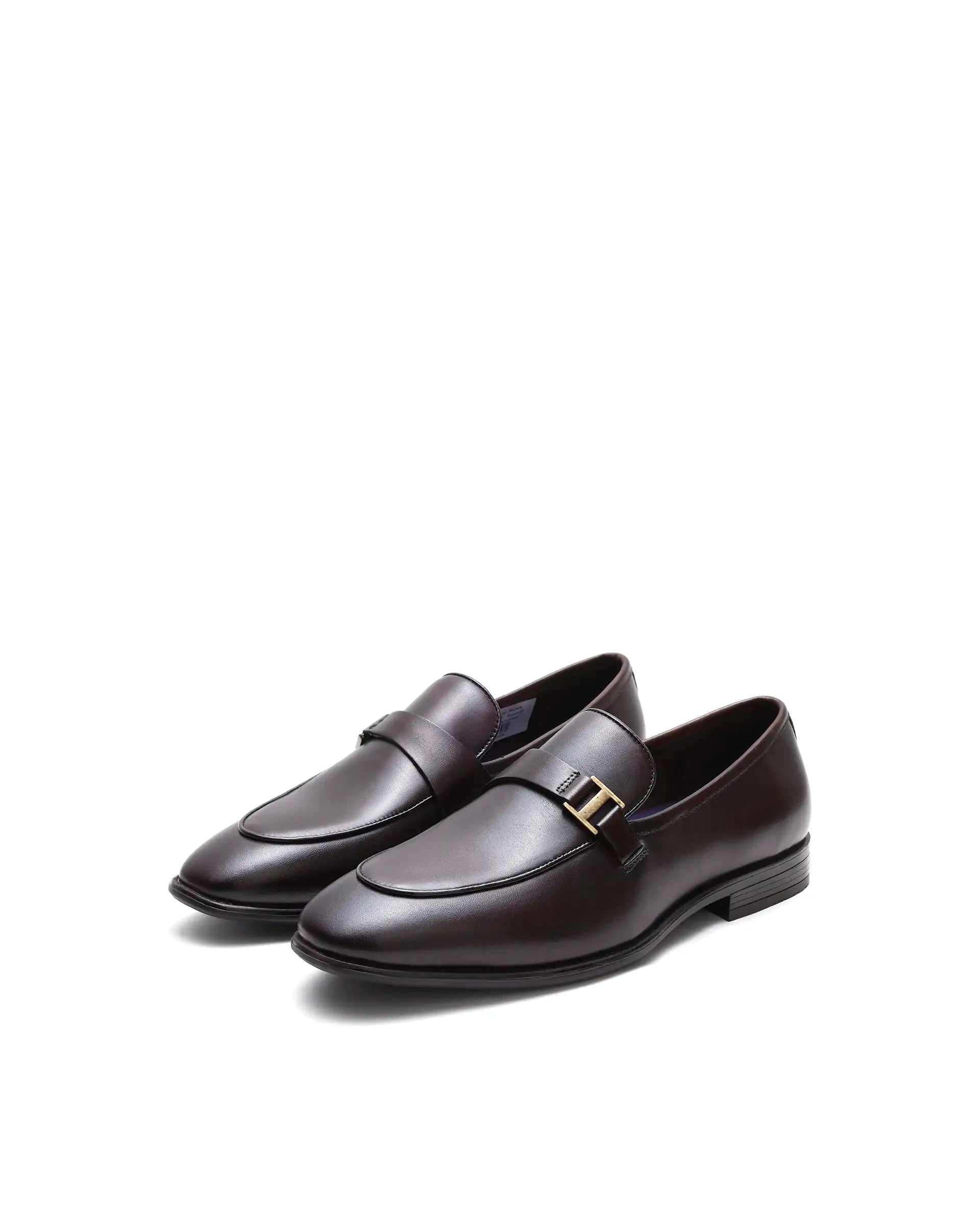 Rare Rabbit Men's Corto Brown Leather Mocassin