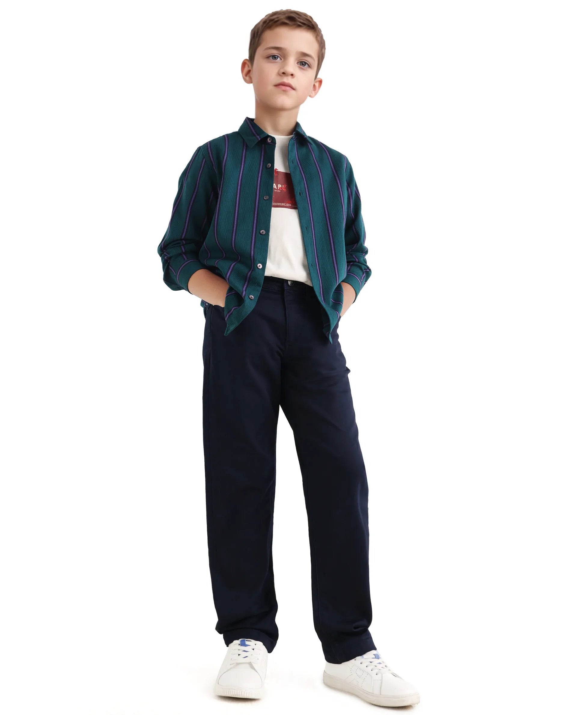Rare Ones Kid's Corvo-K Dark Navy Cotton Blend Fabric Regular Plain Jeans