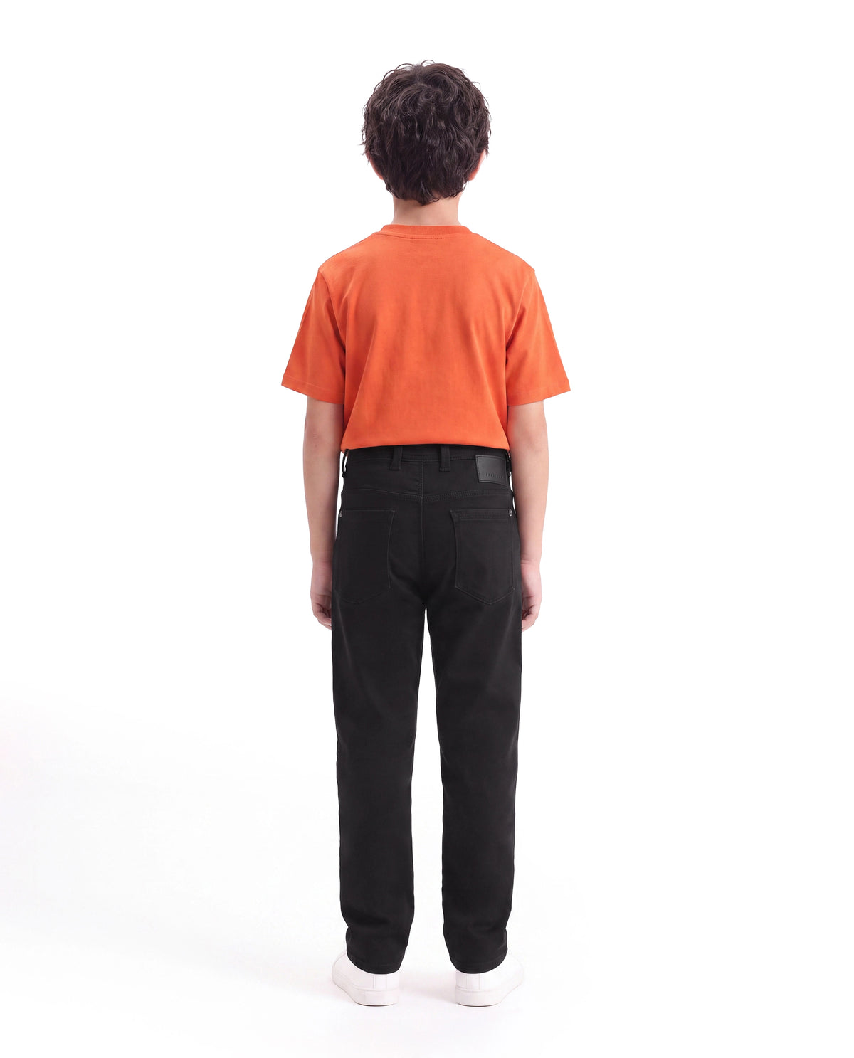 Rare Ones Kids Corvo-K-26 Black Cotton Blend Fabric Button And Zip Closure Regular Fit Plain Jeans
