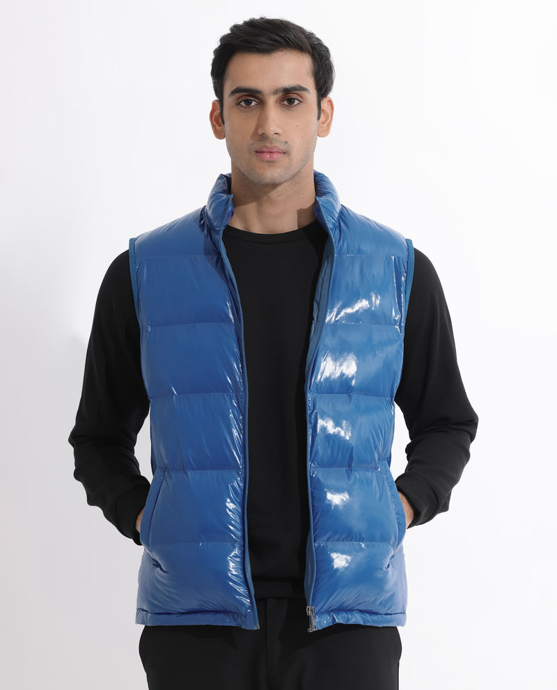 SHINY QUILTED GILET PUFFER JACKET