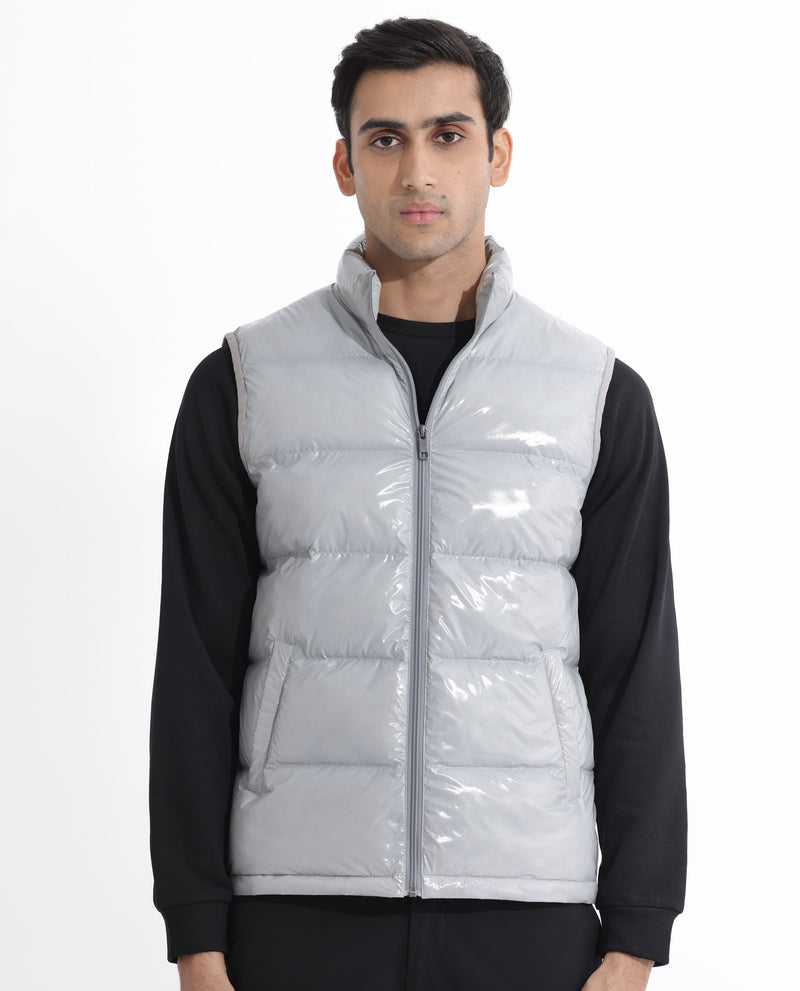 SHINY QUILTED GILET PUFFER JACKET