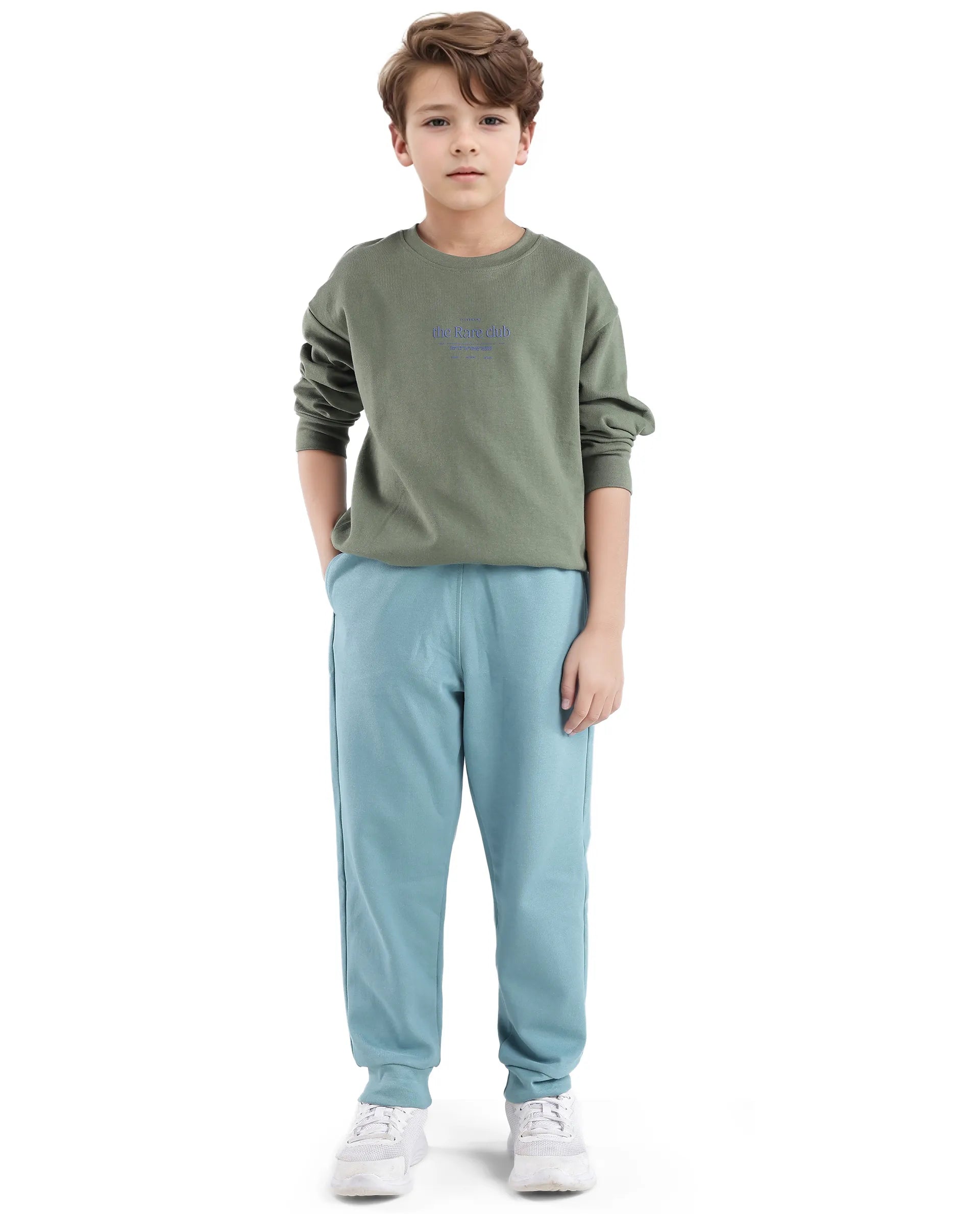 Rare Ones Kids Crat Turq Cotton Poly Solid Trackpant