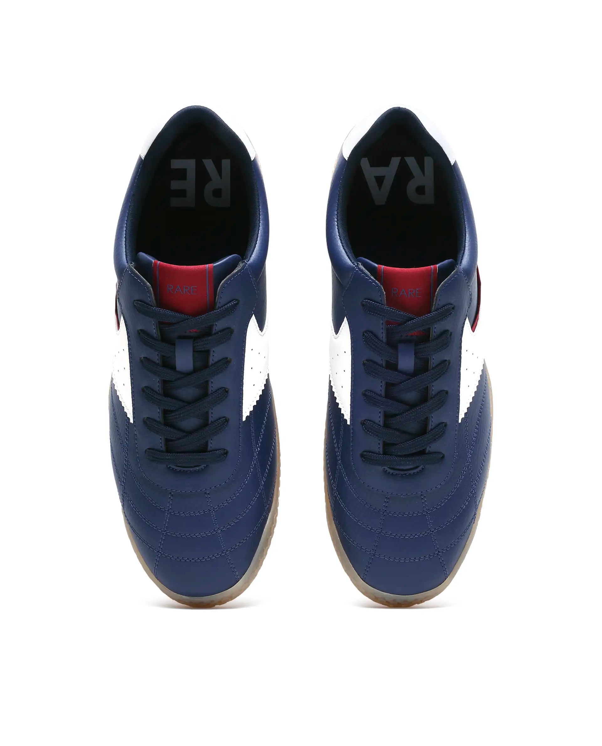 Rarez Men's Crock Navy Micro Fiber Leather Sneaker