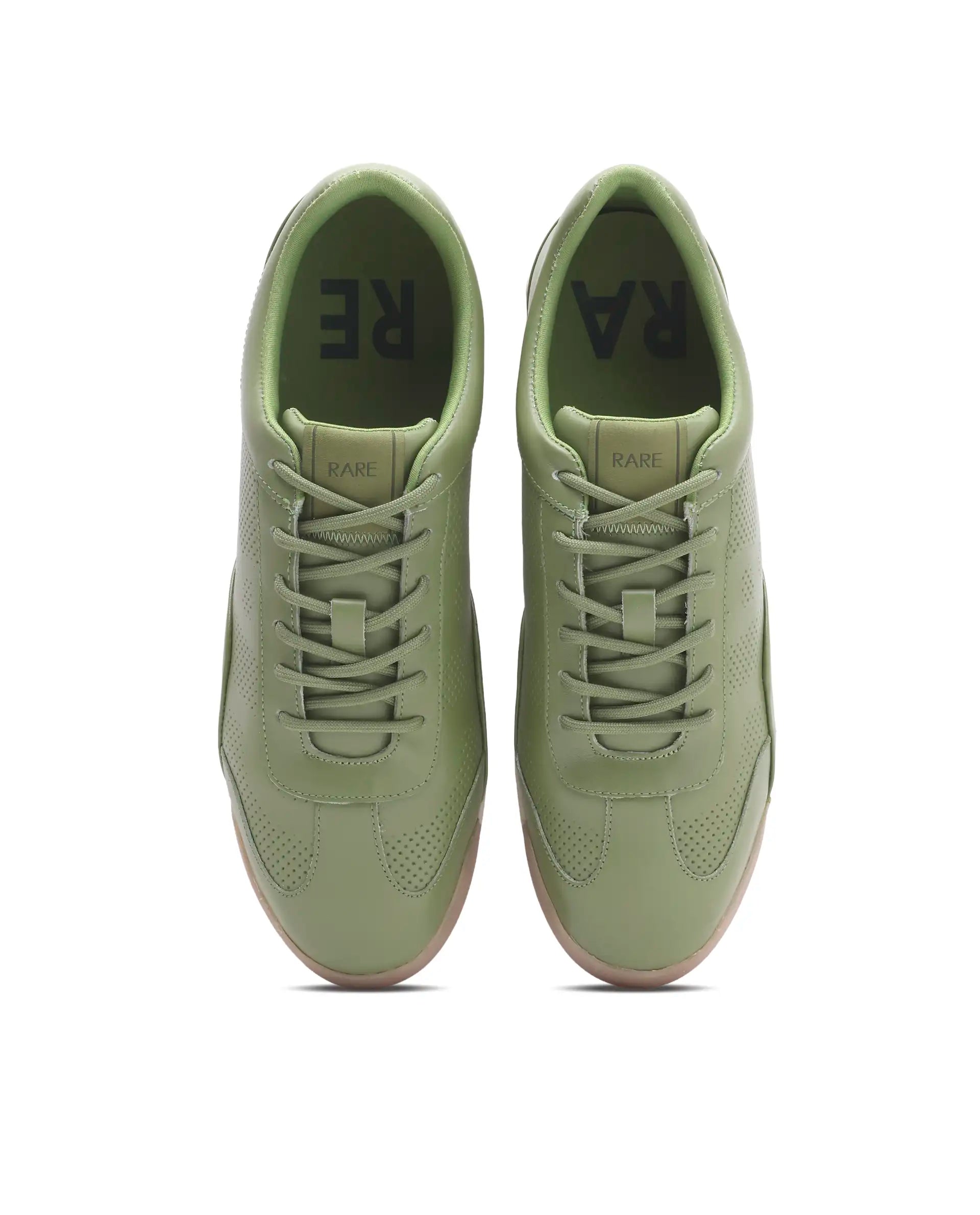 Rare Rabbit Men's Cryon Matcha Leather Sneaker
