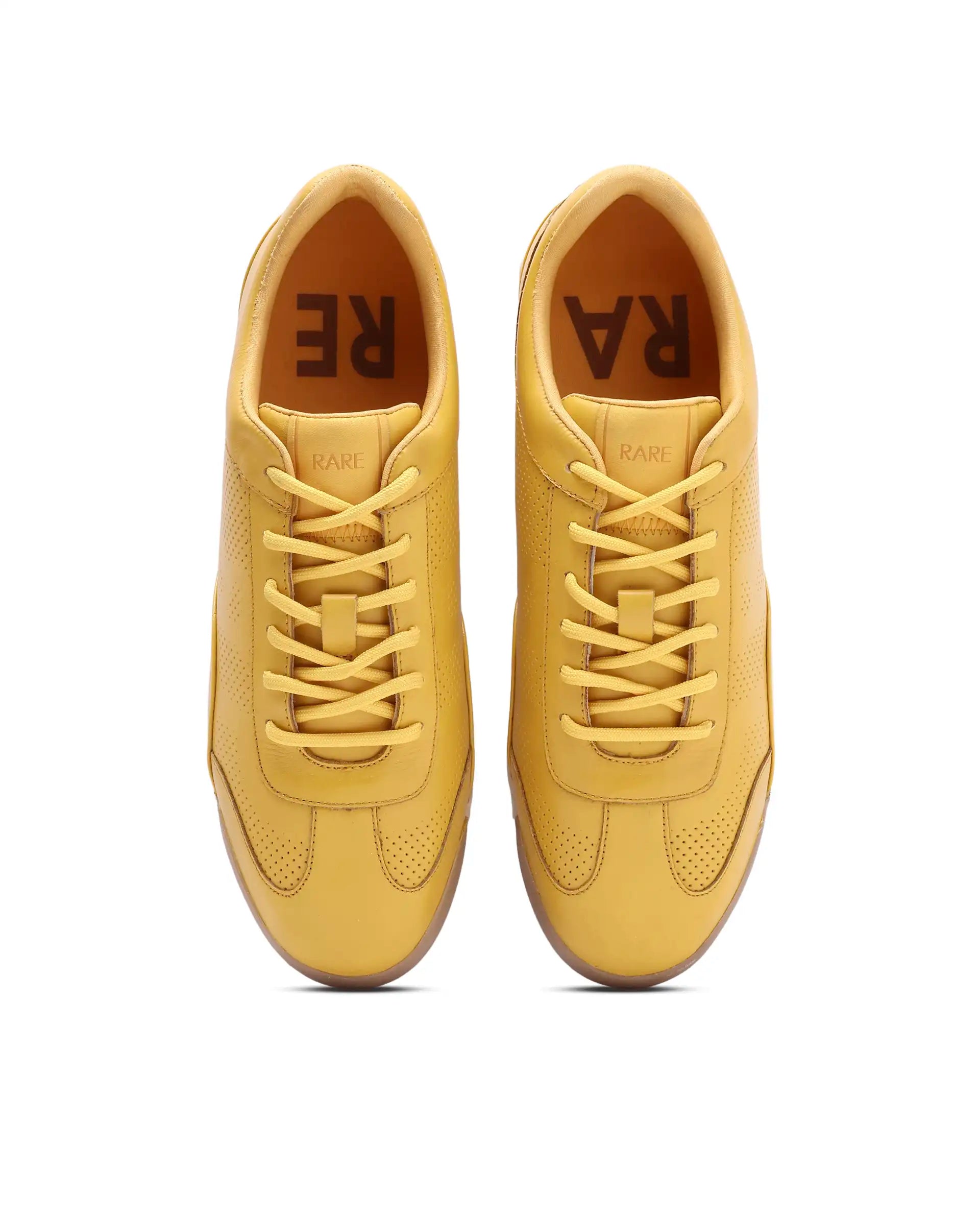 Rare Rabbit Men's Cryon Yellow Leather Sneaker