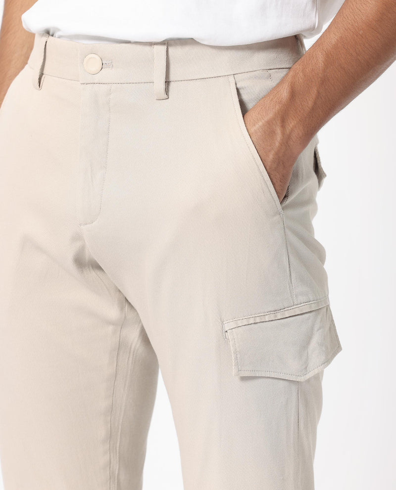 COTTON STRETCH TWILL TROUSERS