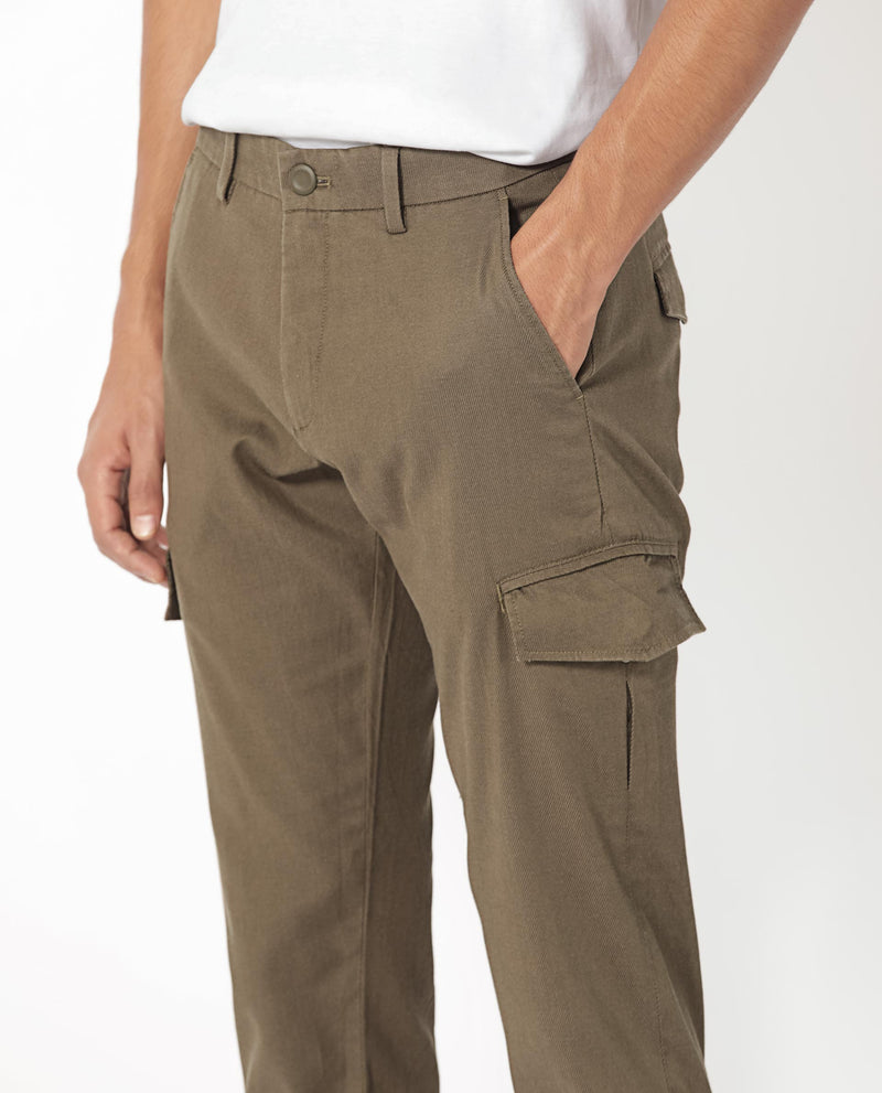 COTTON STRETCH TWILL TROUSERS
