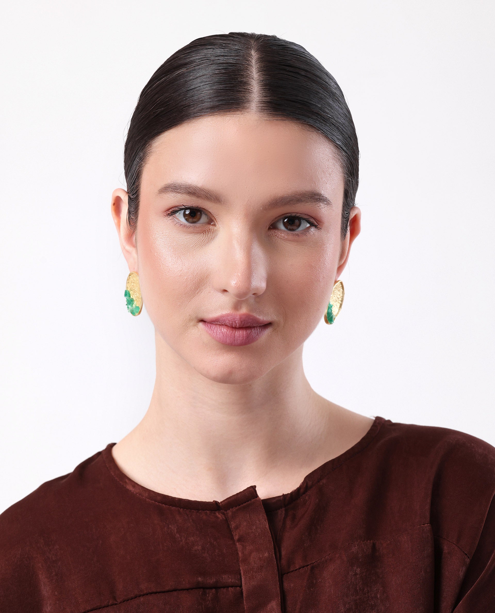 Rareism Women Candy Green Gold Earring