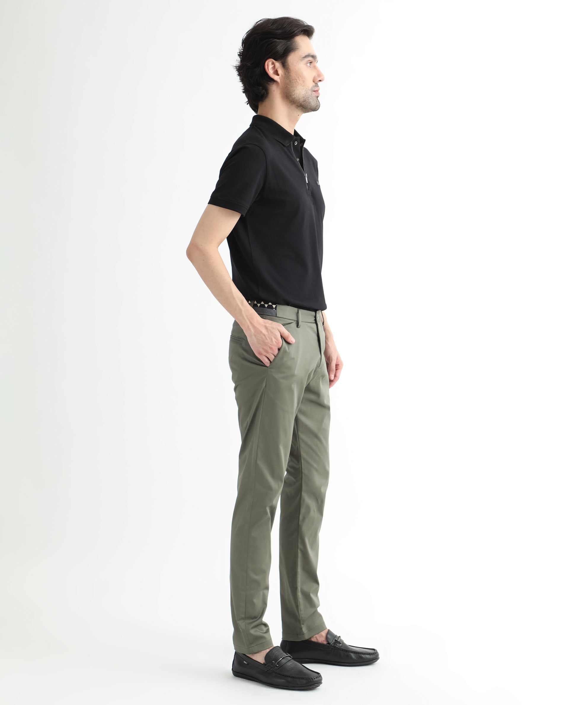 Buy Light Olive Trouser Casual Olive Solid Trouser for Men Online | Andamen