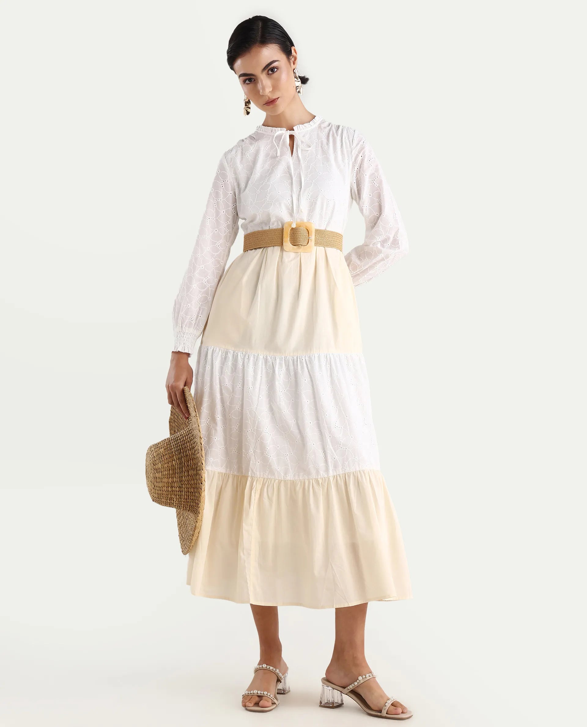 Buy Deccan - Beige Plain Maxi Dress| Rareism Buy Deccan - Beige Plain Maxi Dress| Rareism
