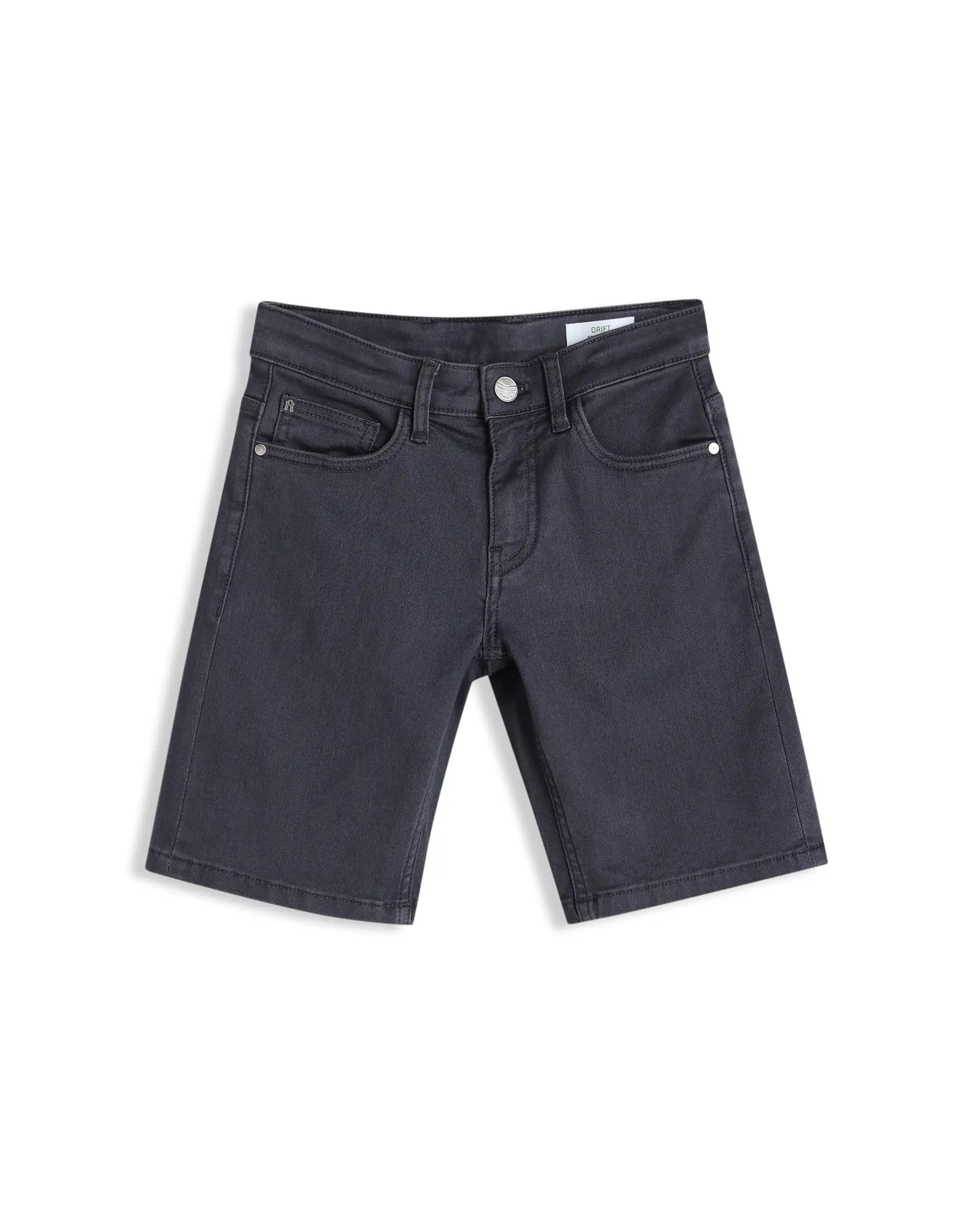 Rare Ones Kids Dell Grey Cotton Blend Fabric Button And Zipper Closure Regular Fit Shorts