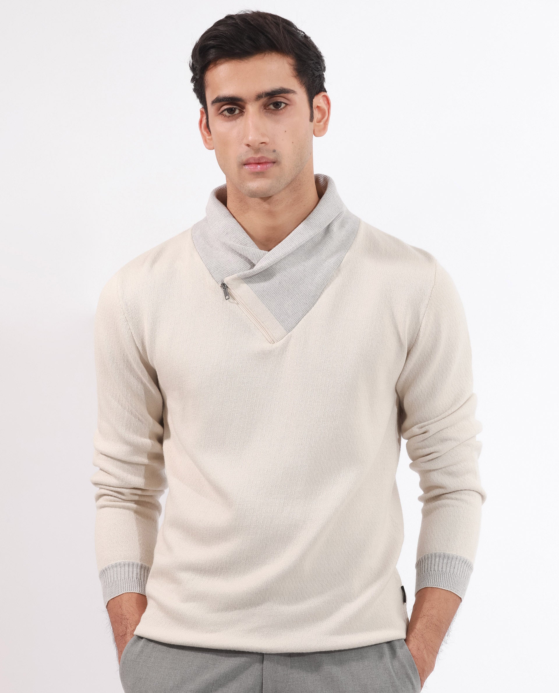 Mens off white hot sale v neck sweater