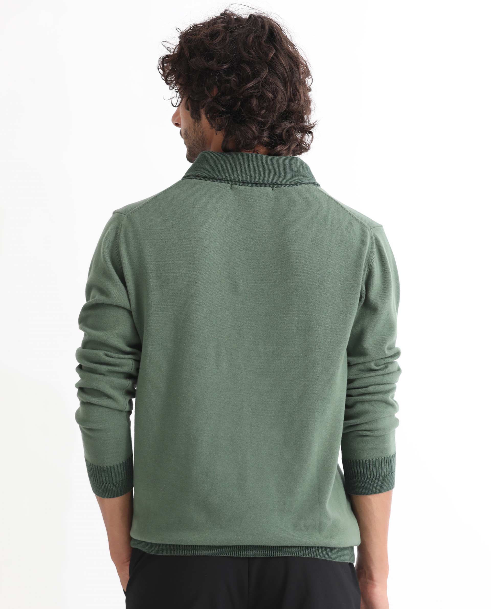 Men's Irish Cowlneck Pullover Sweater - Green | Celtic Clothing Company