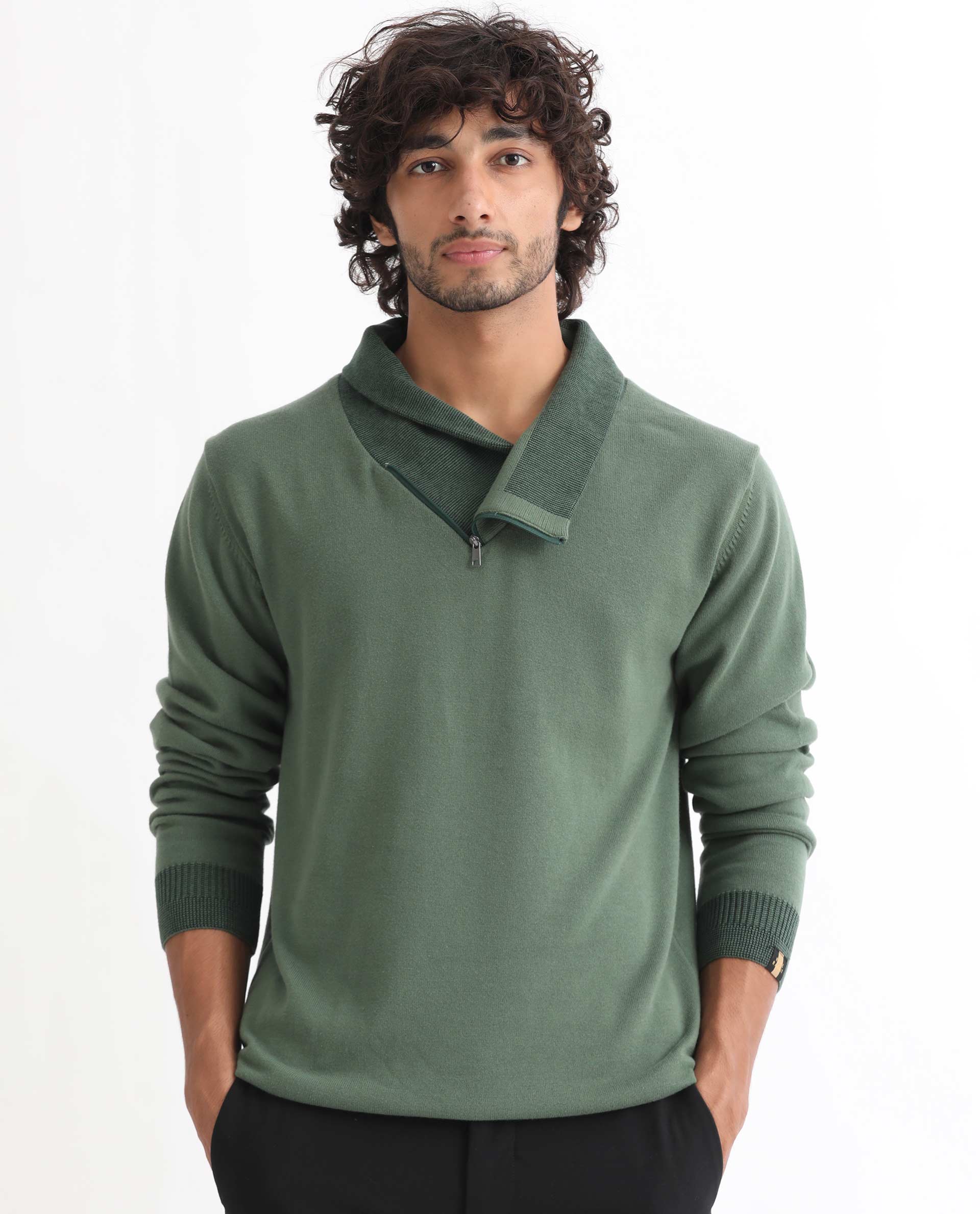 Men's Irish Cowlneck Pullover Sweater - Green