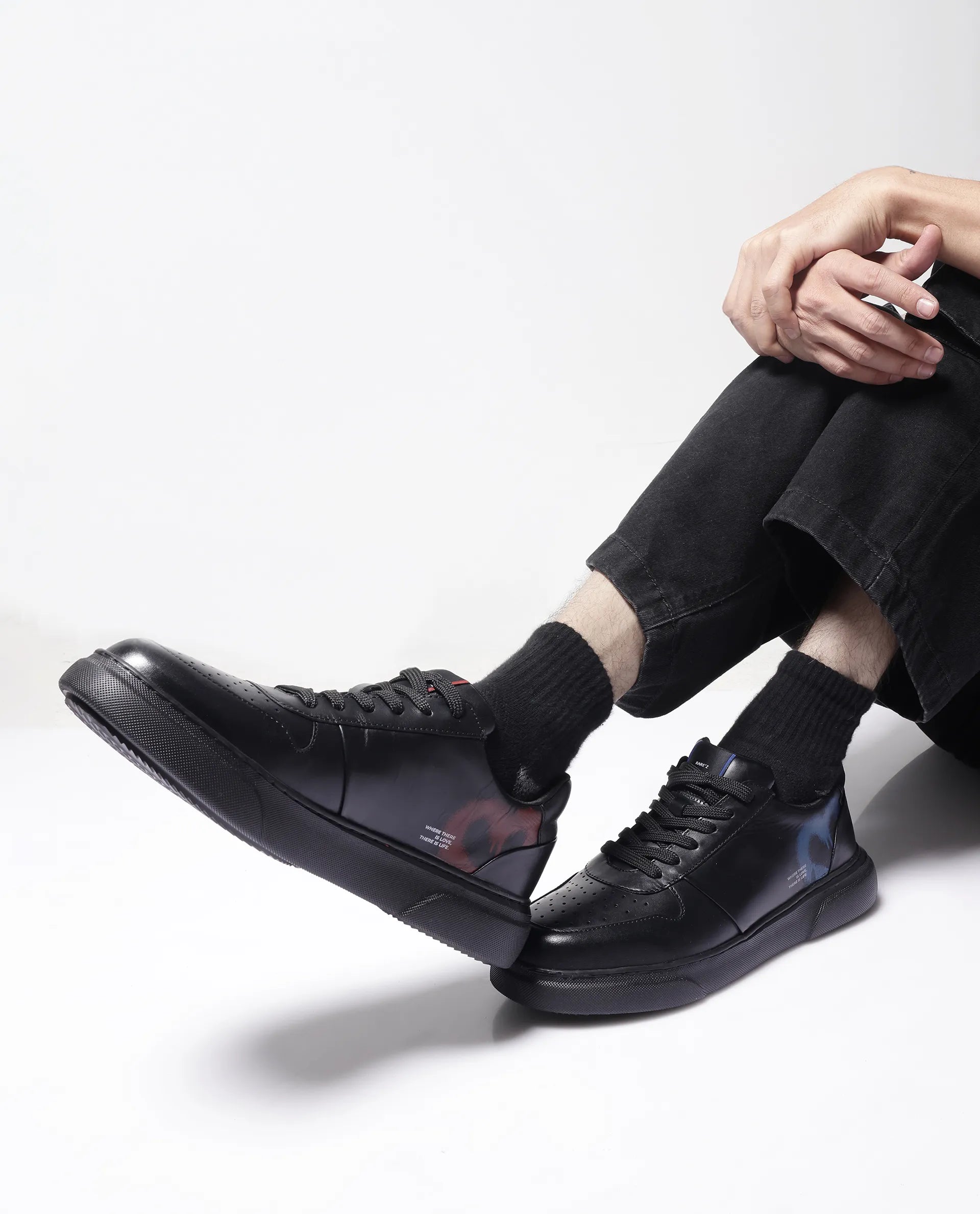 Rare Rabbit Men Deric-Fs1 Black Lace-Up Shoes