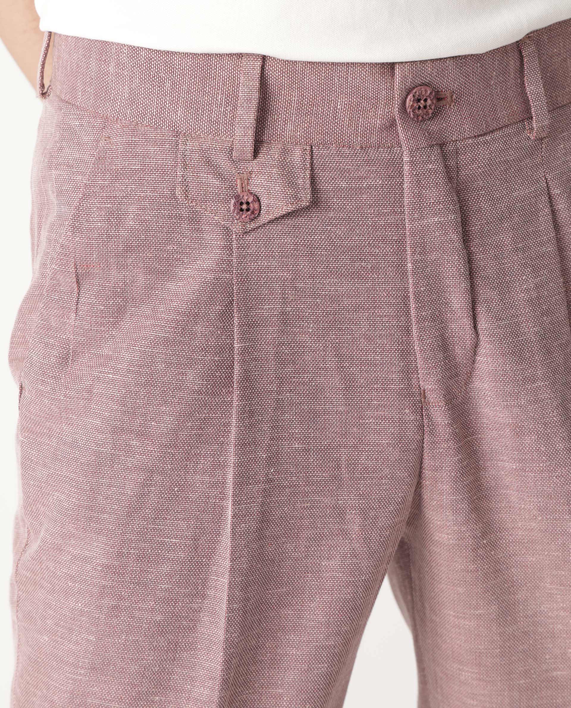 Hancock Men Peanut Brown Solids Pure Cotton Slim Fit Formal Trouser