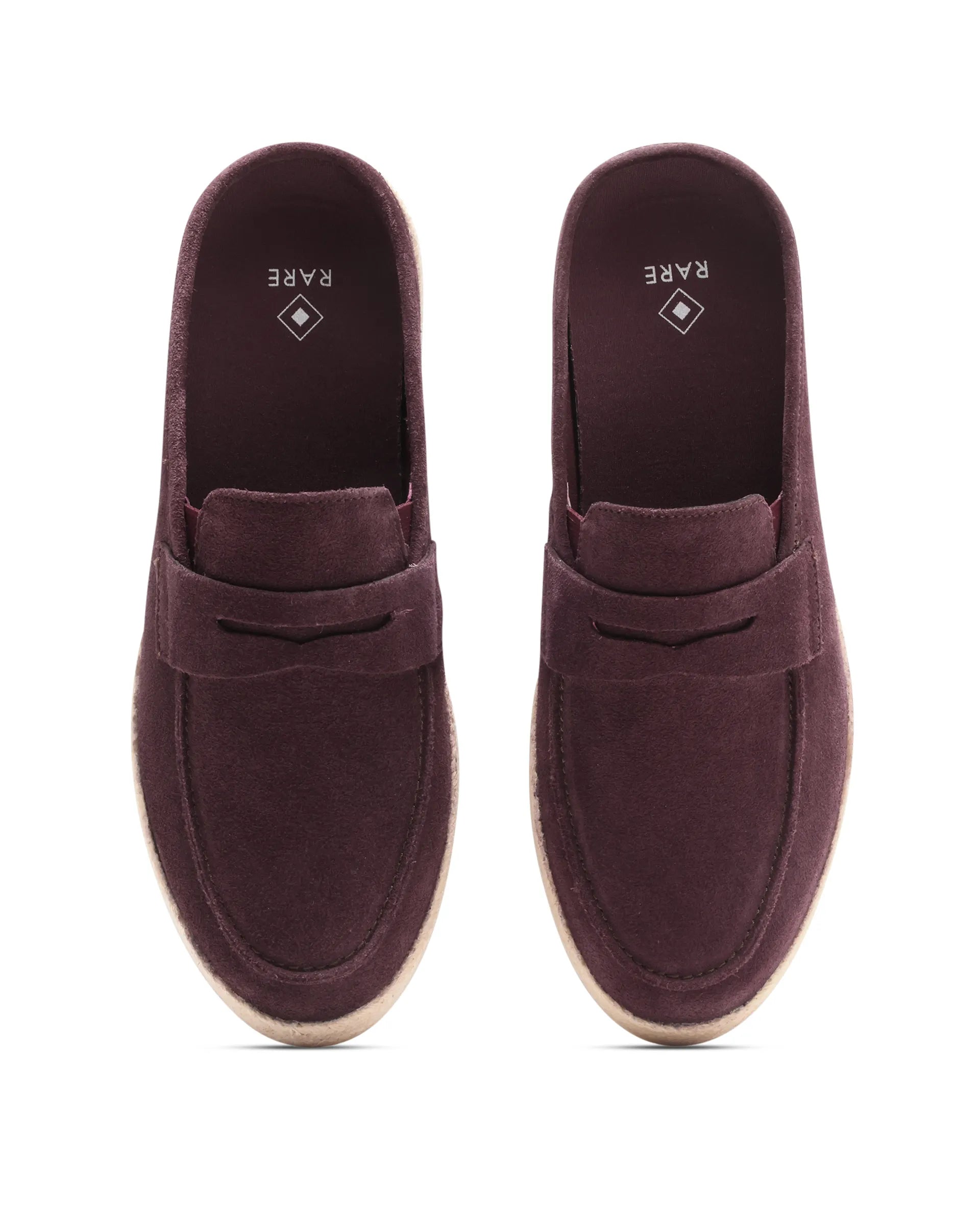 Rare Rabbit Men Diago Bordo Suede Leather Slip-On Closure Shoes