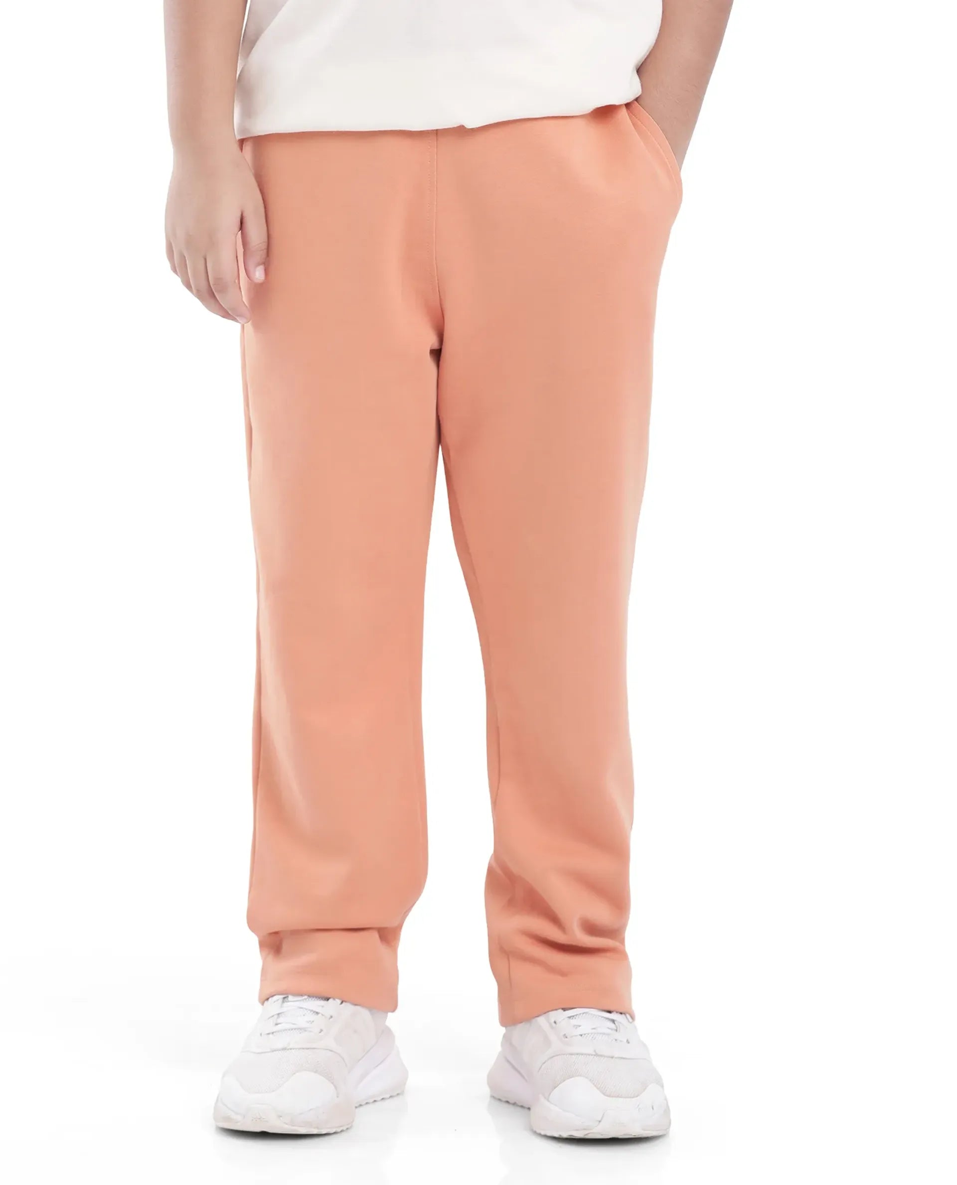 Rare Ones Kids Divo Orange Cotton Poly Drawstring Solid Trackpant