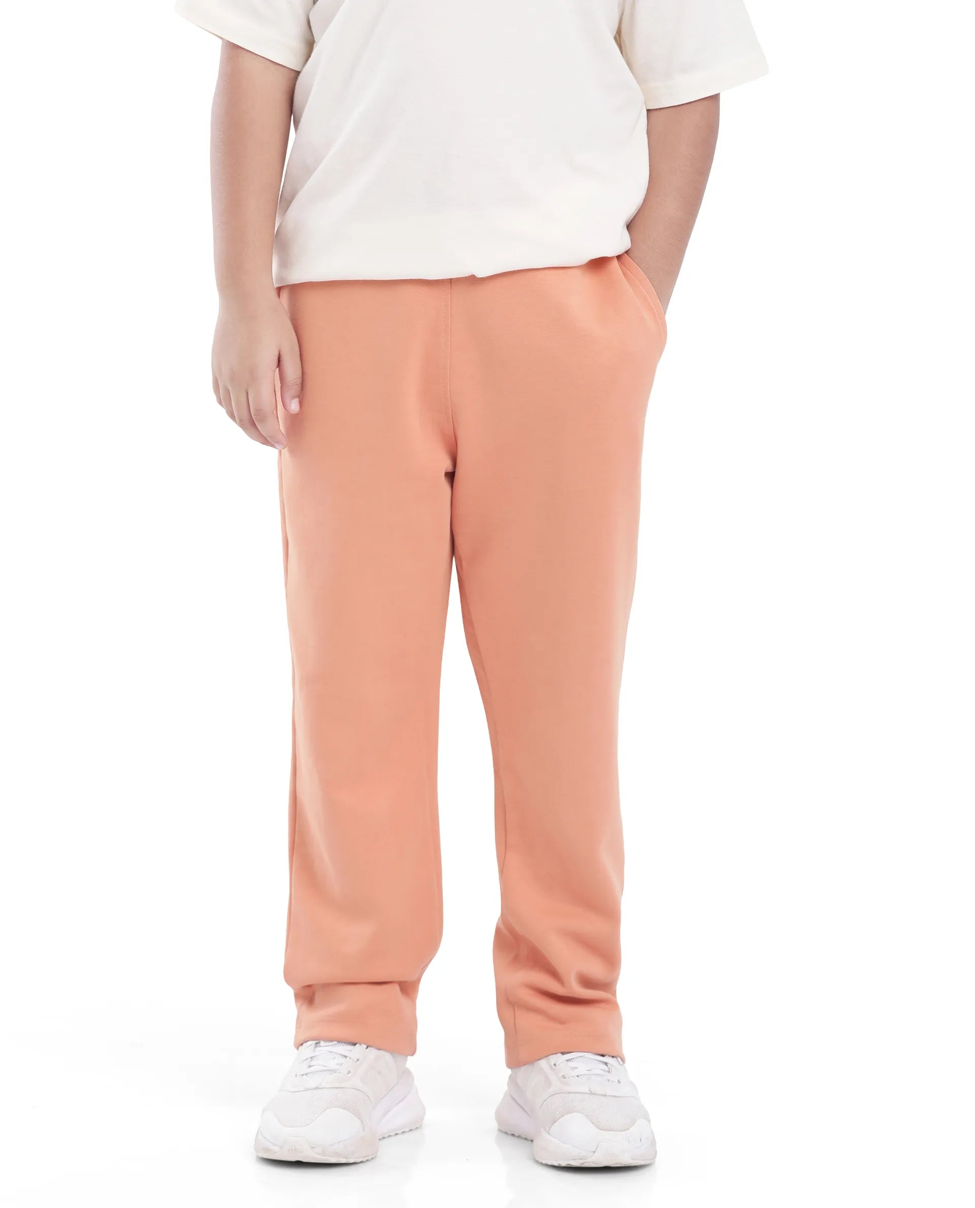 Rare Ones Kids Divo Orange Cotton Poly Drawstring Solid Trackpant
