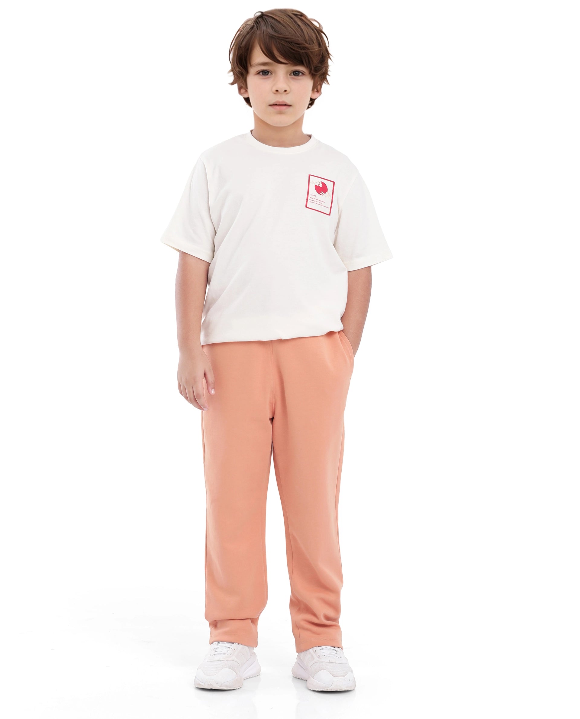 Rare Ones Kids Divo Orange Cotton Poly Drawstring Solid Trackpant