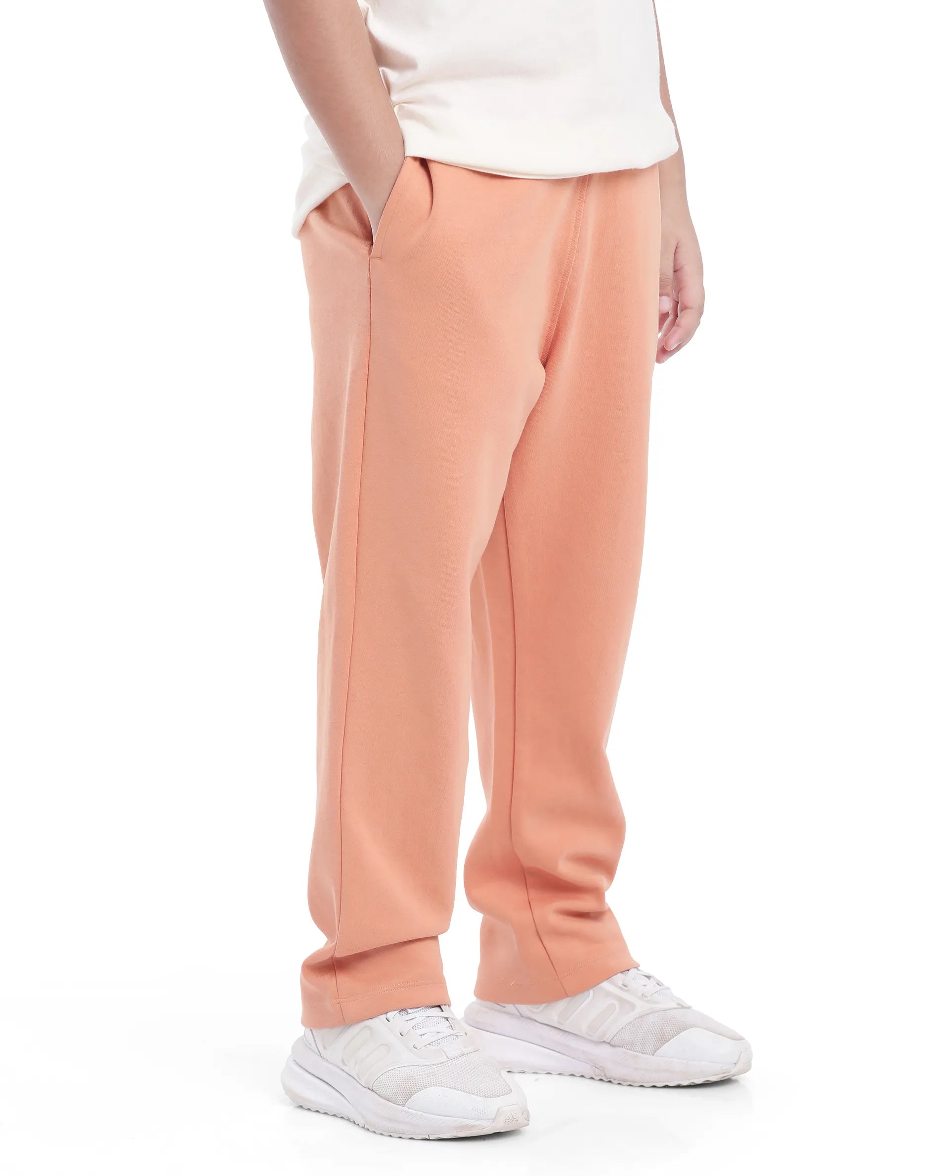 Rare Ones Kids Divo Orange Cotton Poly Drawstring Solid Trackpant