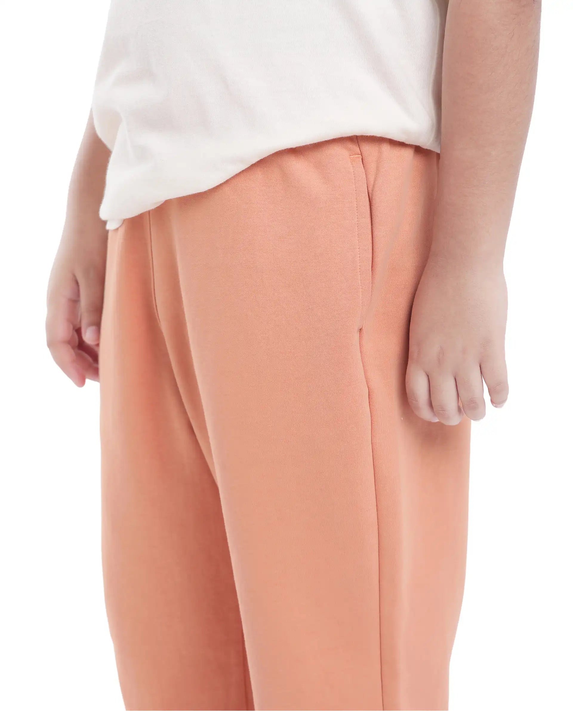 Rare Ones Kids Divo Orange Cotton Poly Drawstring Solid Trackpant