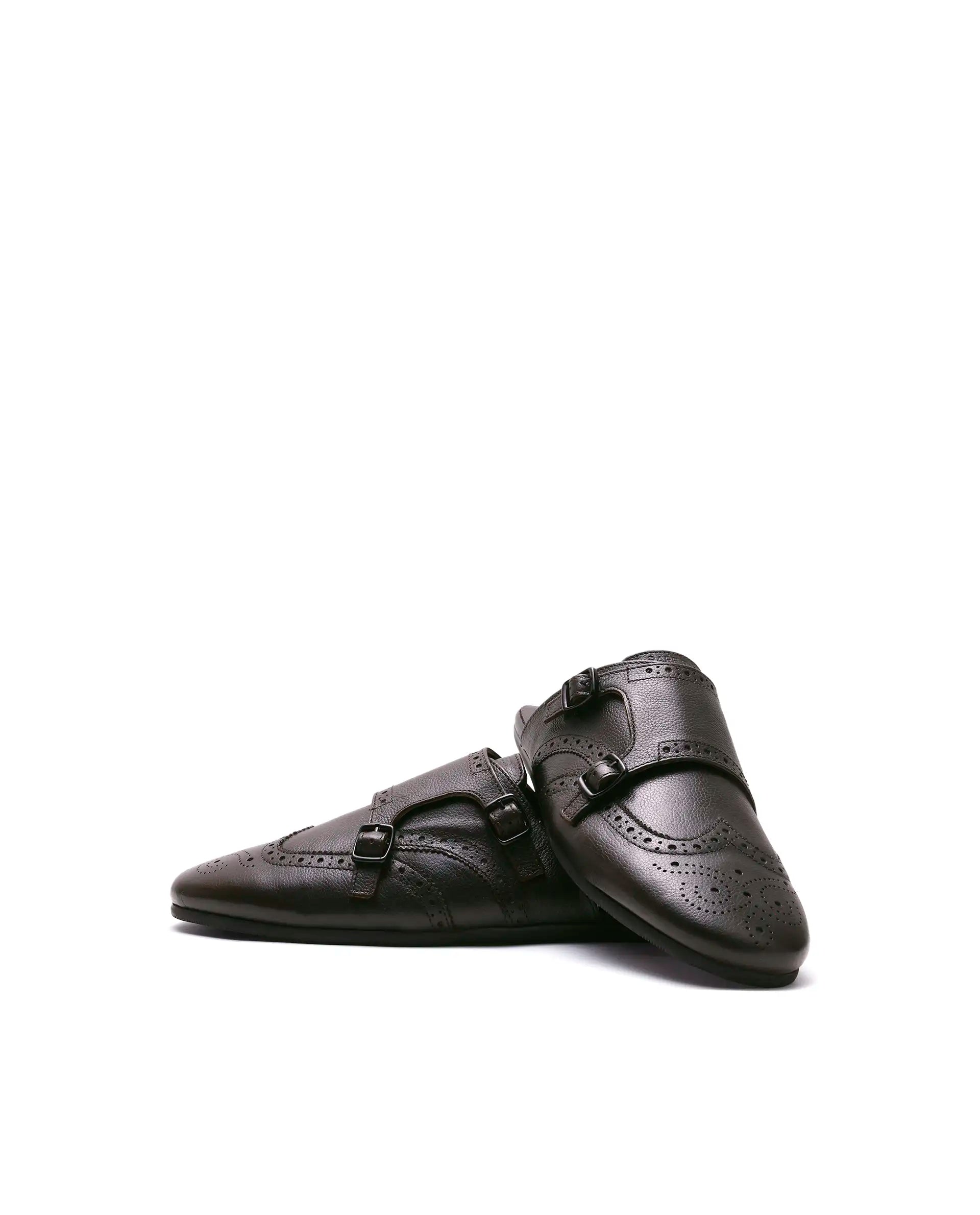 Rare Rabbit Men's Dmonk Dark Brown Leather Mule