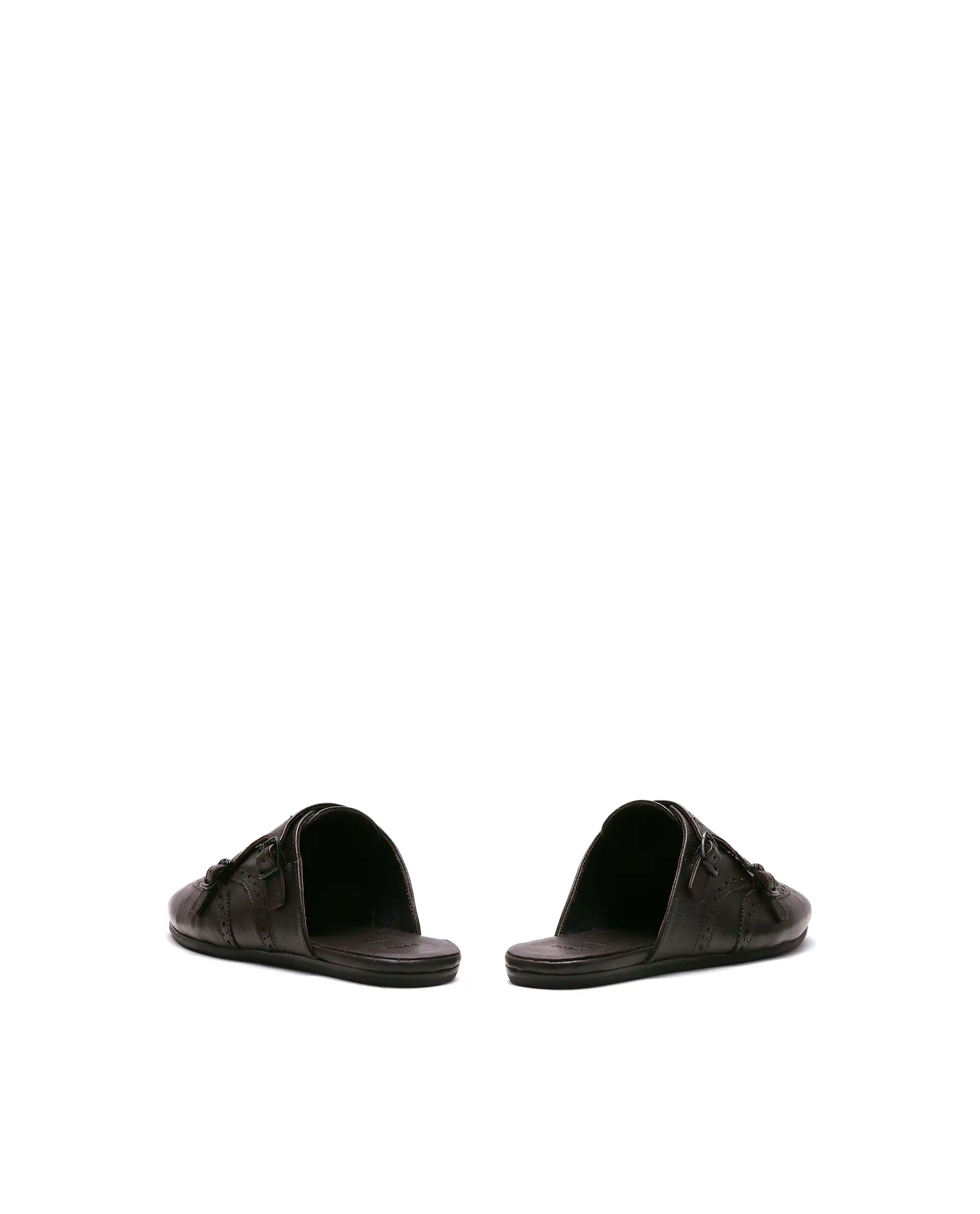 Rare Rabbit Men's Dmonk Dark Brown Leather Mule