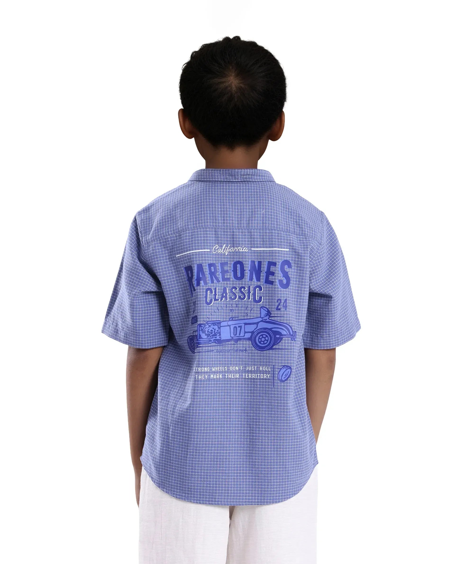 Rare Ones Kids Dornt Pastel Purple Cotton Half Sleeve Button Printed Regular Fit Shirt