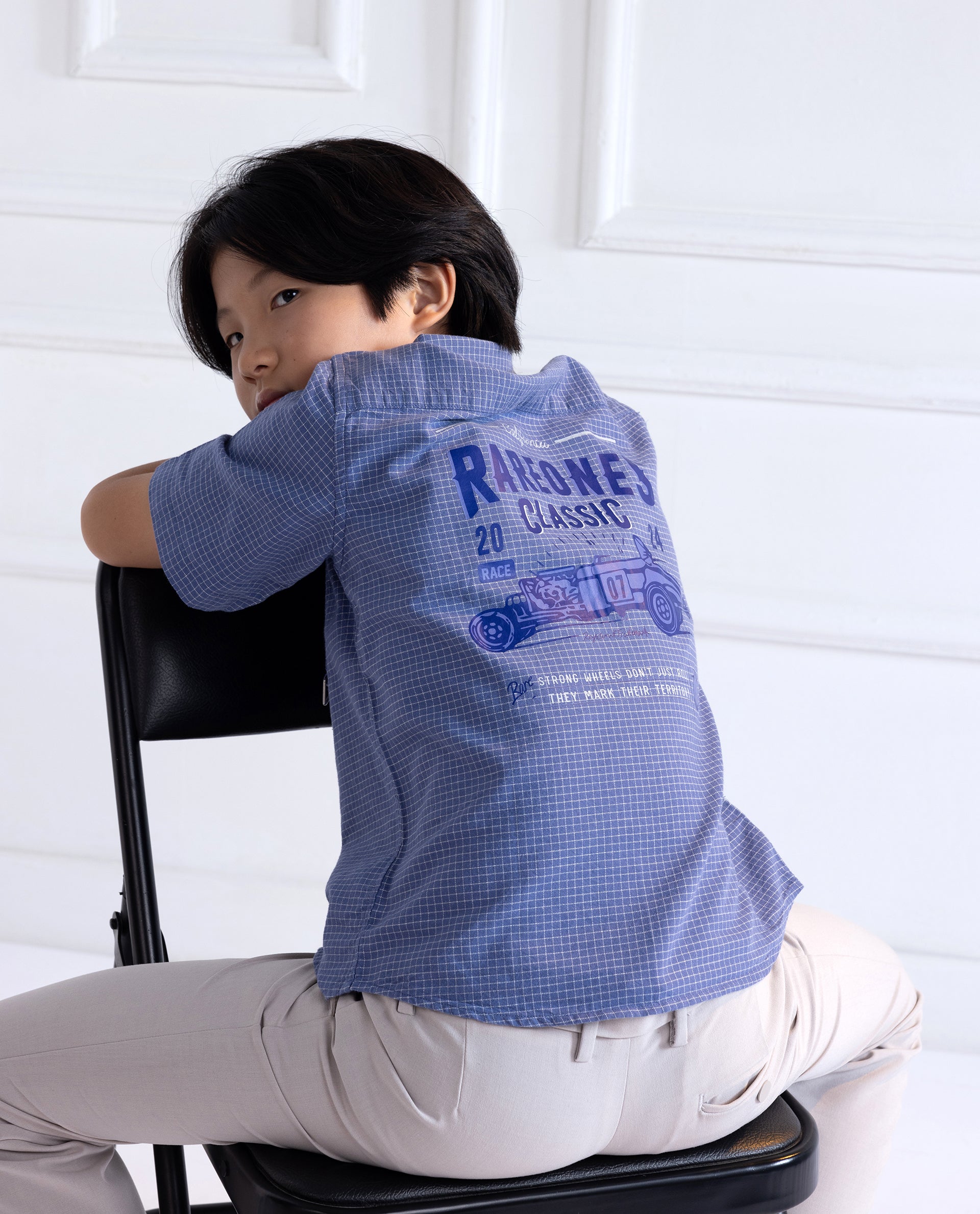 Rare Ones Kids Dornt Pastel Purple Cotton Half Sleeve Button Printed Regular Fit Shirt