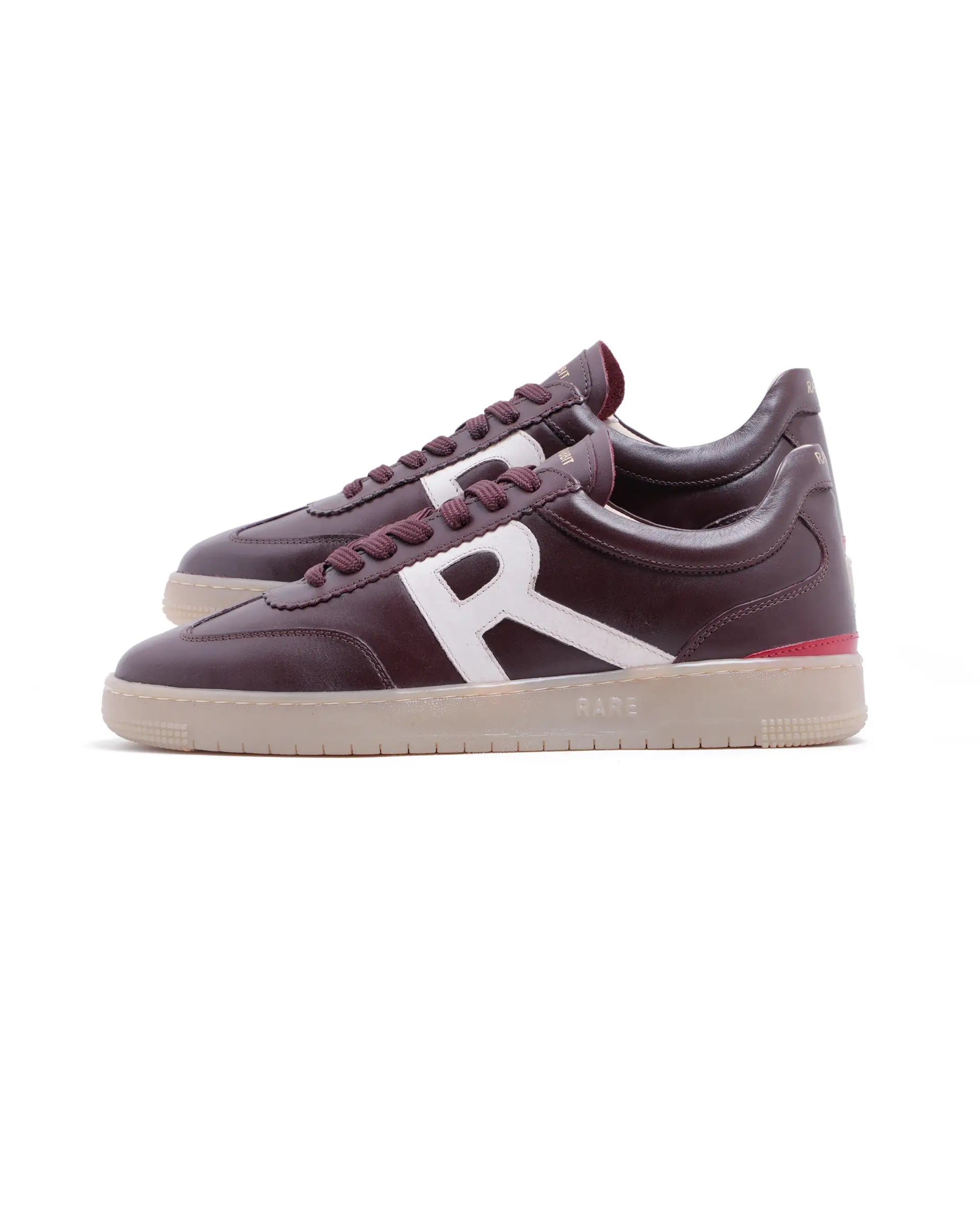 Rare Rabbit Men Dorset Pro Burgundy Genuine Leather Shoes Low-Top Lace-Up Dual Tone Sneaker Shoes