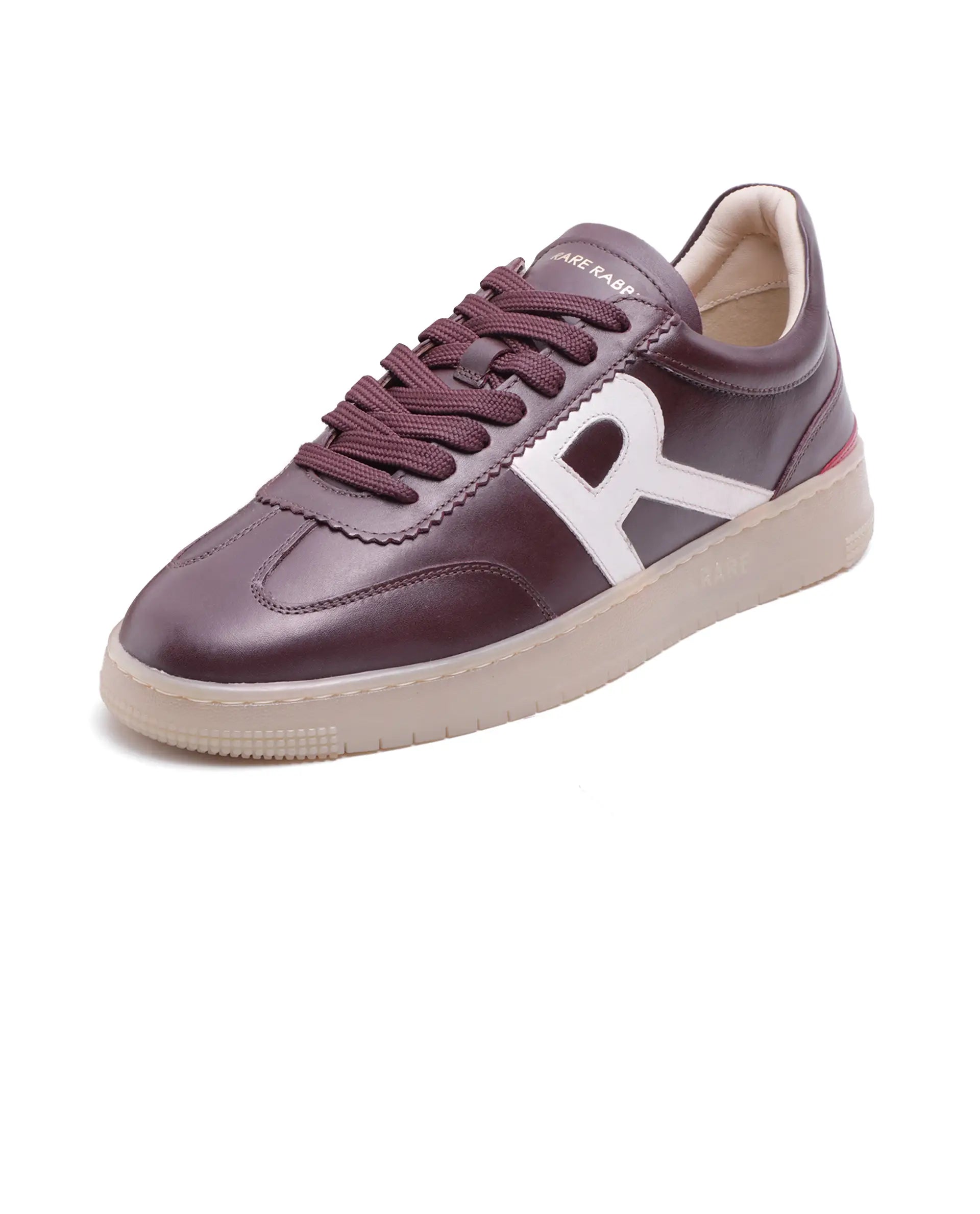 Rare Rabbit Men Dorset Pro Burgundy Genuine Leather Shoes Low-Top Lace-Up Dual Tone Sneaker Shoes