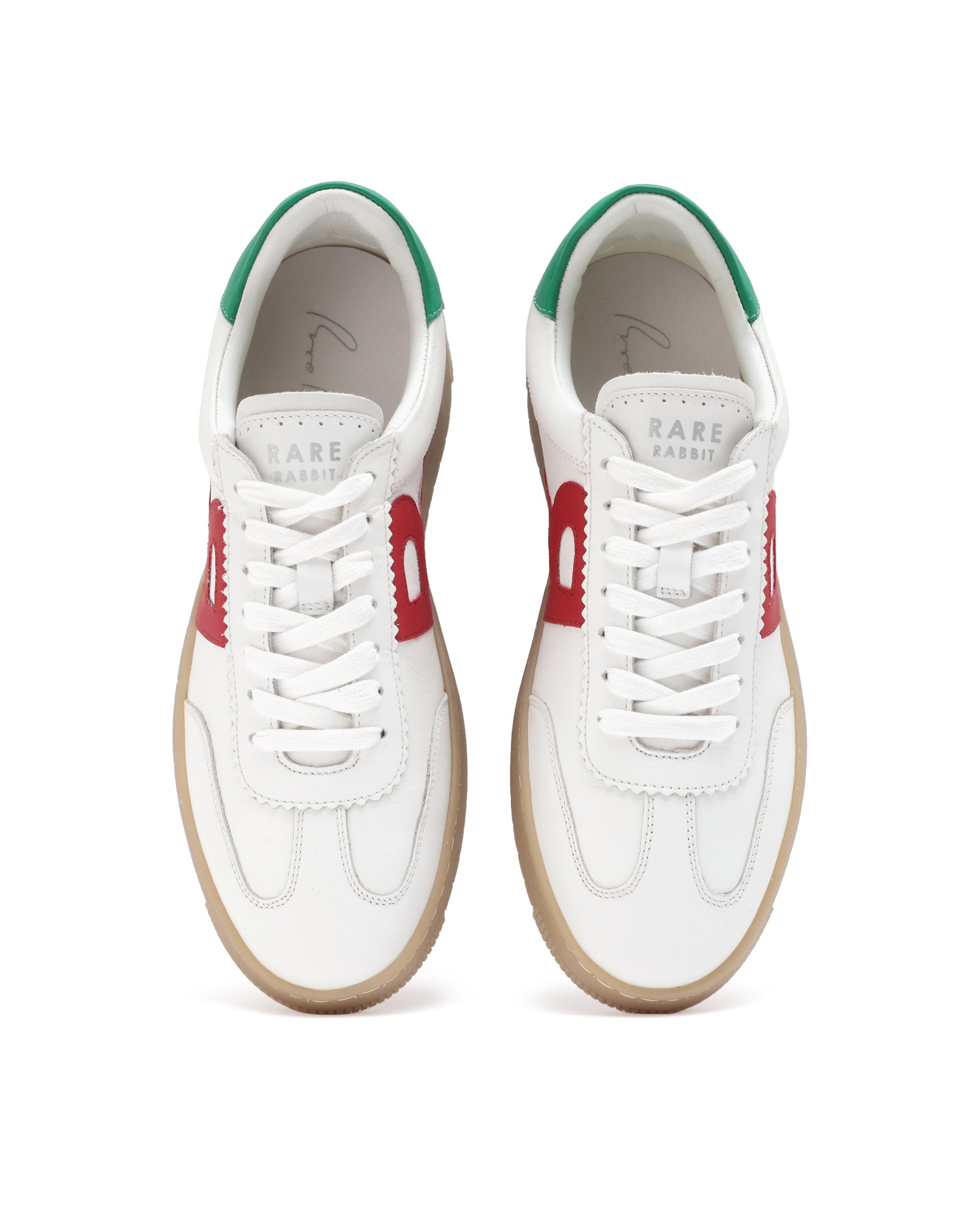 Rare Rabbit Men's Dorset White Oxford Style Colorblocked Smart Casual Leather Sneaker