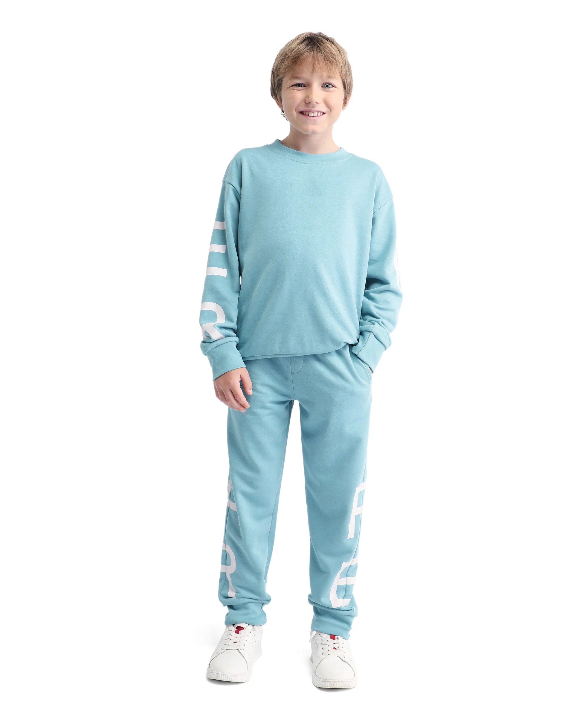 Rare Ones Kids Draw-B Blue Cotton Printed Drawstring Regular Fit Trackpant