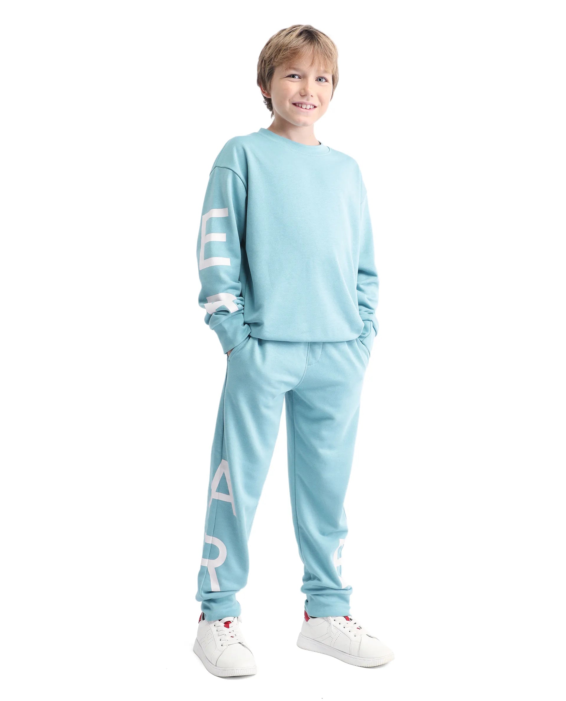 Rare Ones Kids Draw-B Blue Cotton Printed Drawstring Regular Fit Trackpant