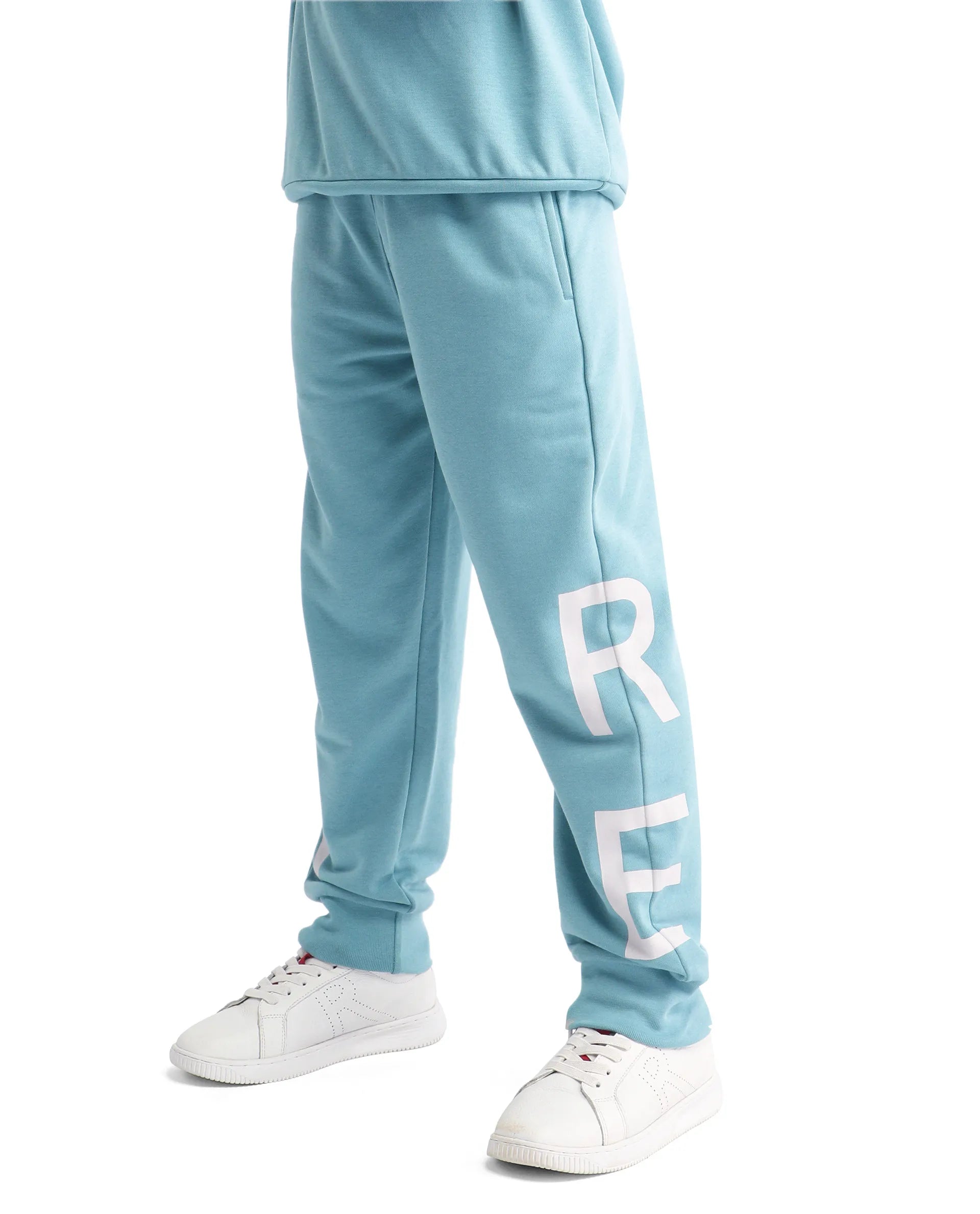 Rare Ones Kids Draw-B Blue Cotton Printed Drawstring Regular Fit Trackpant