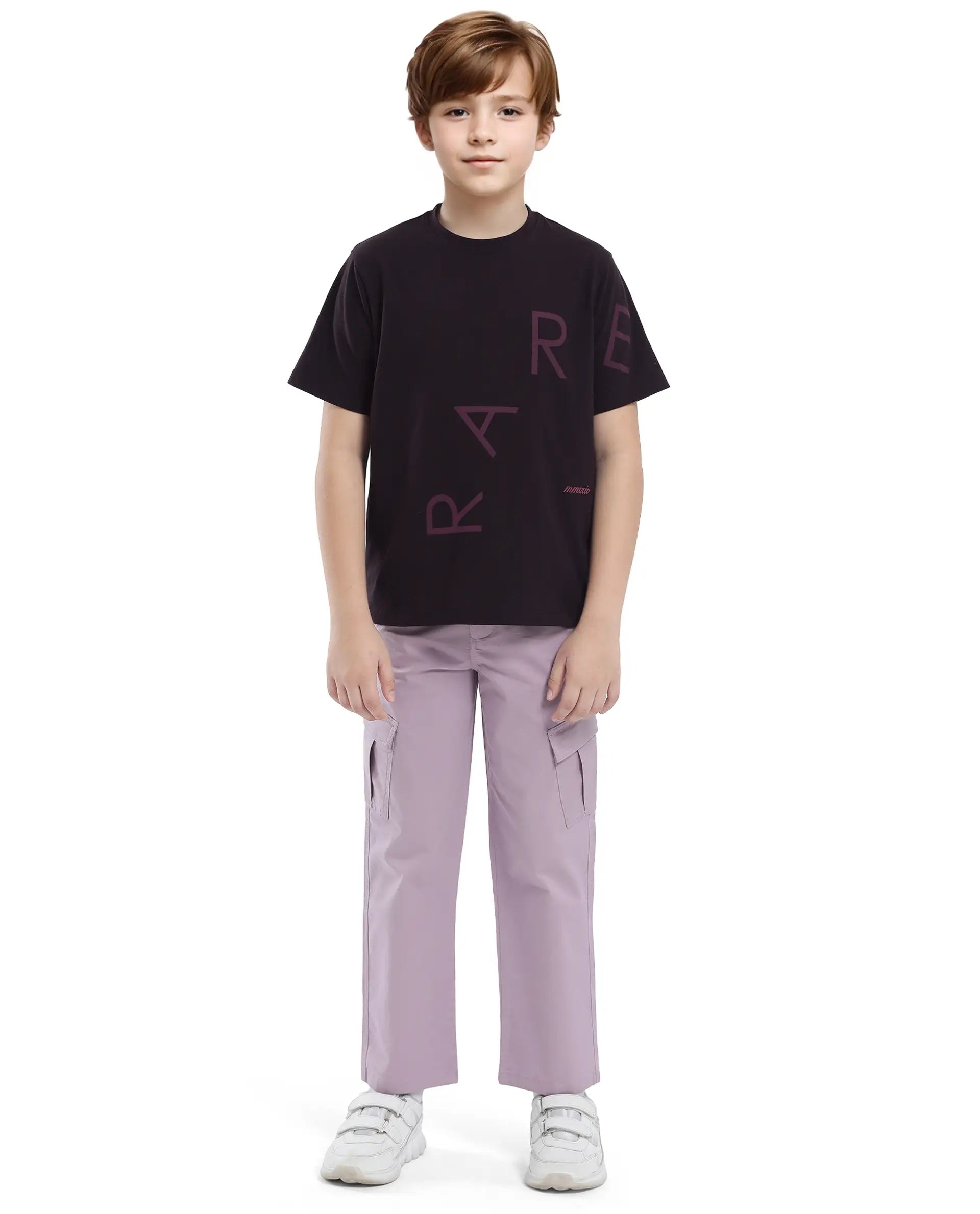 Rare Ones Kids Drax-K Dark Brown Cotton Blend Half Sleeve Slip-On Printed Regular Fit T-Shirt