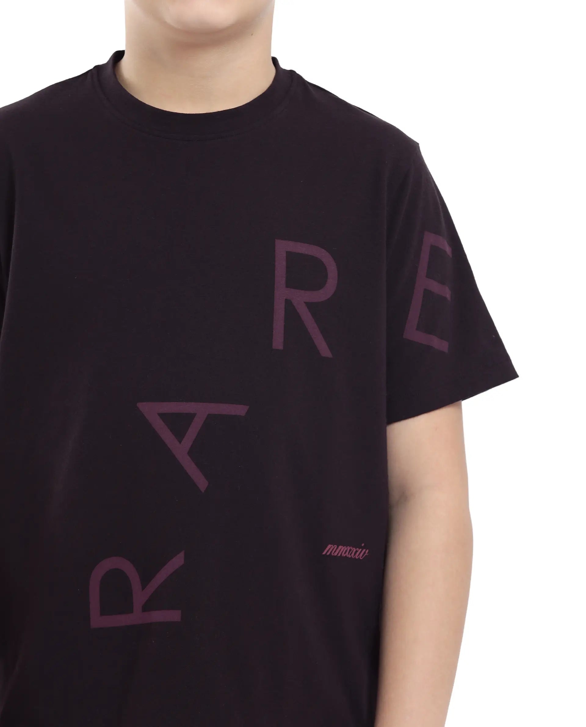 Rare Ones Kids Drax-K Dark Brown Cotton Blend Half Sleeve Slip-On Printed Regular Fit T-Shirt