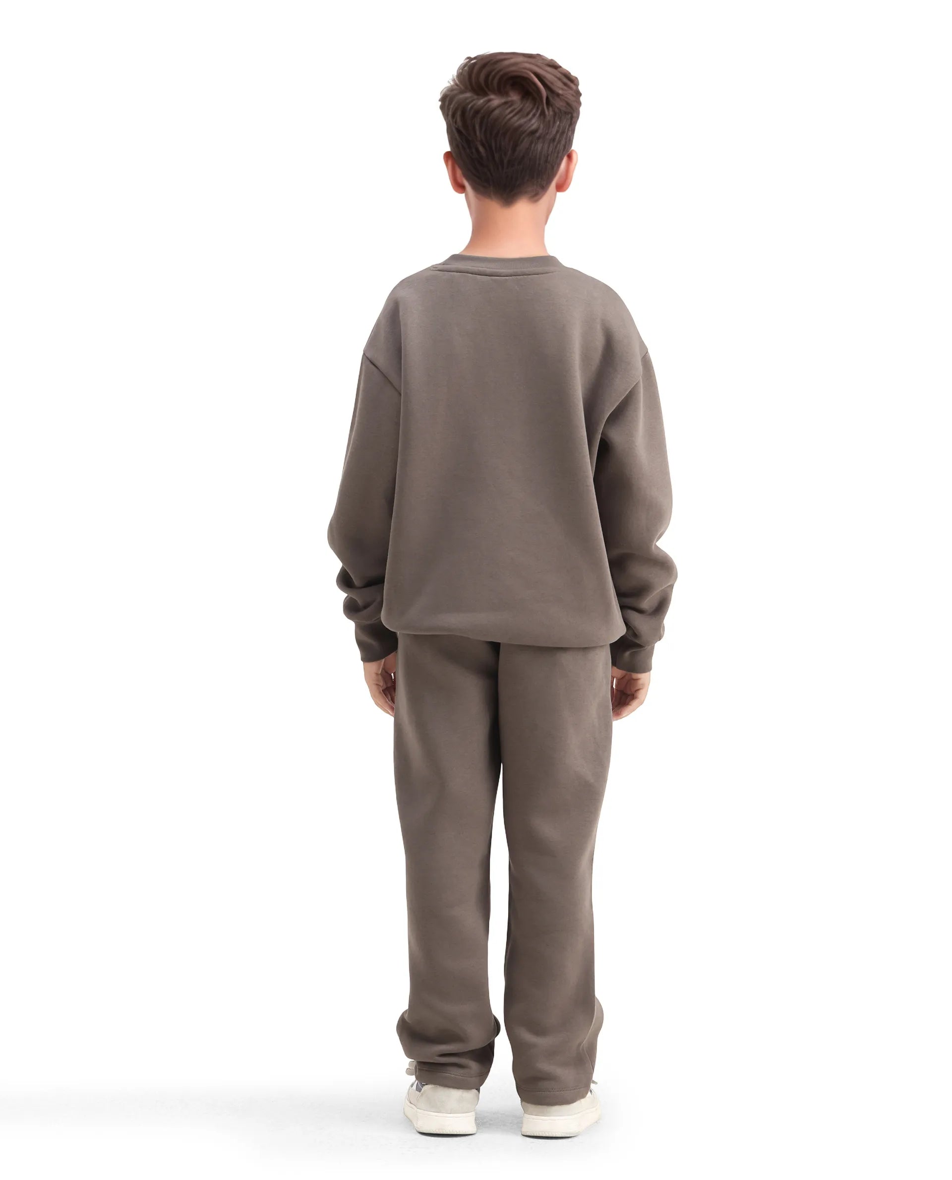 Rare Ones Kids Drew-B Light Grey Cotton Blend Regular Fit Trackpant