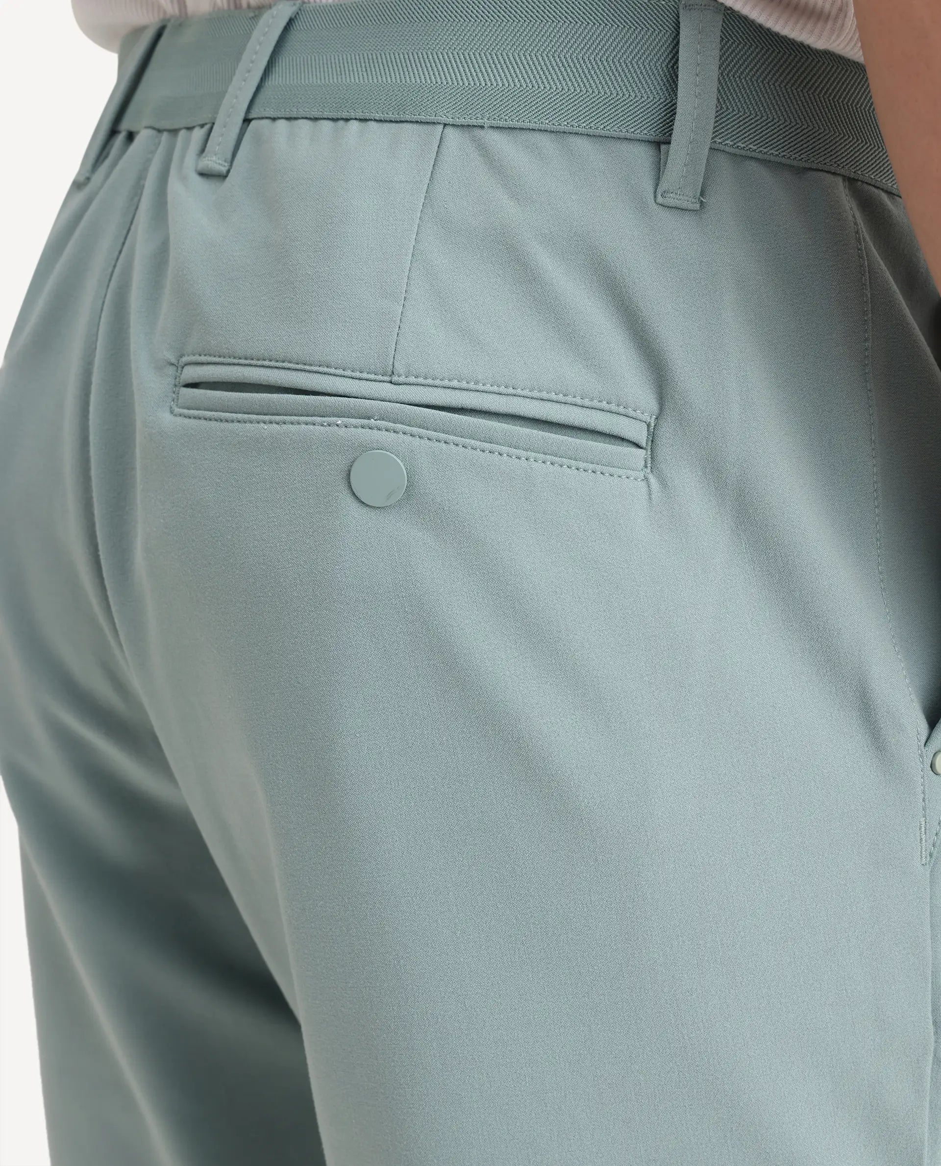 Rare Rabbit Men's Driver-2 Pastel Green Polyester Blend Plain Regular Fit Trouser