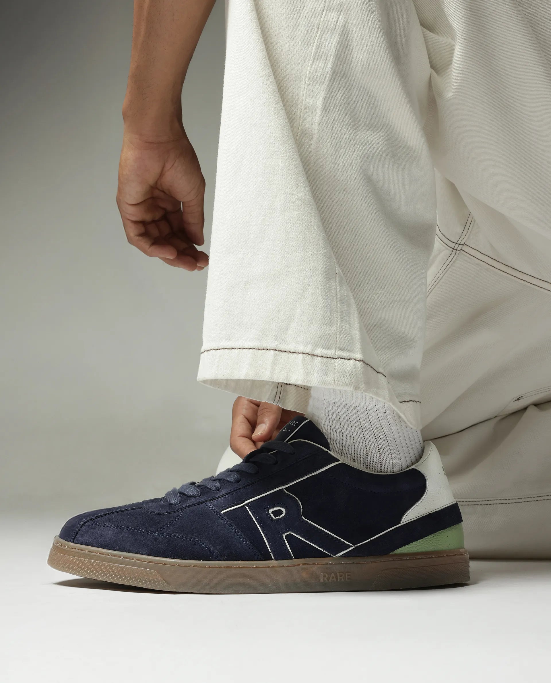 Rare Rabbit Men Duai Navy Lace-Up Closure Sneaker