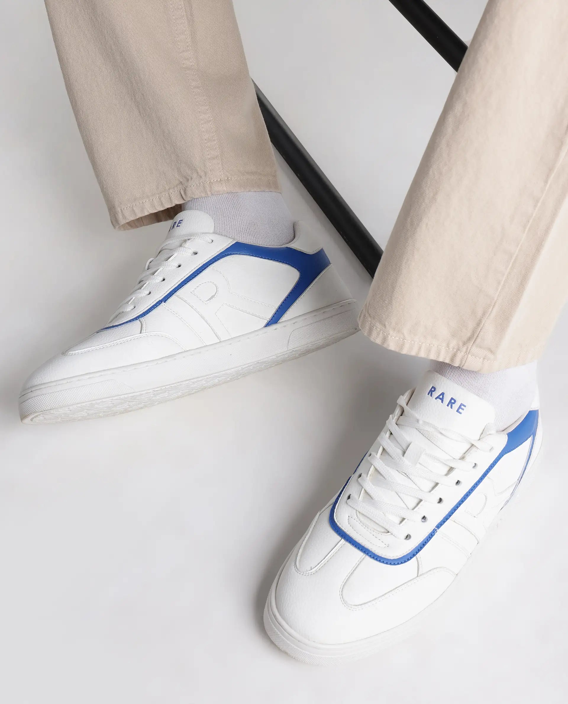 Rare Rabbit Men's Dual Blue Micro Leather Sneaker