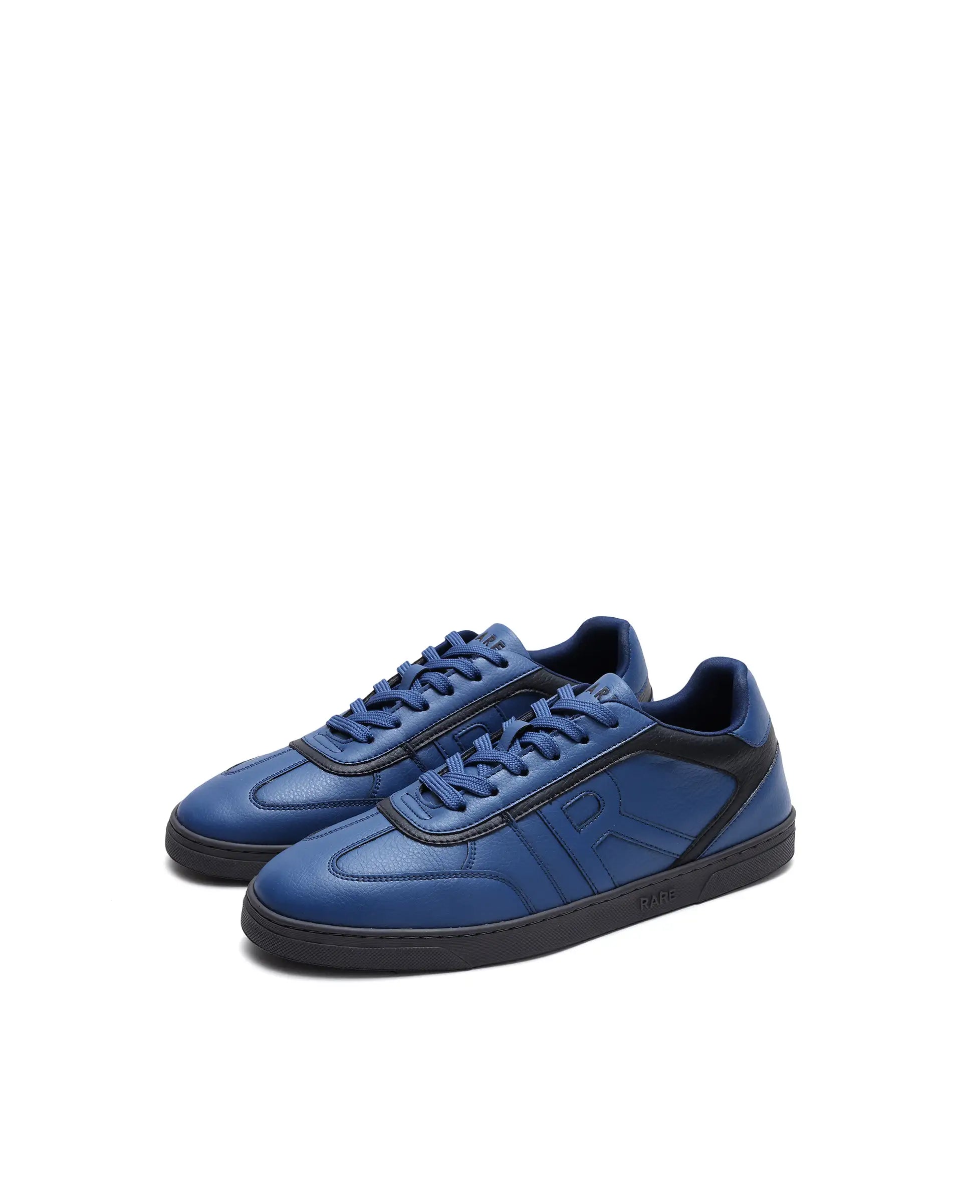 Rare Rabbit Men's Dual Navy Micro Leather Sneaker
